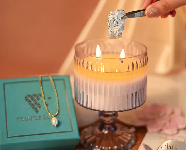 Enchanted Ember Candle | 18K Gold Plated Pearl Pendant Chain Inside thumbnail 2