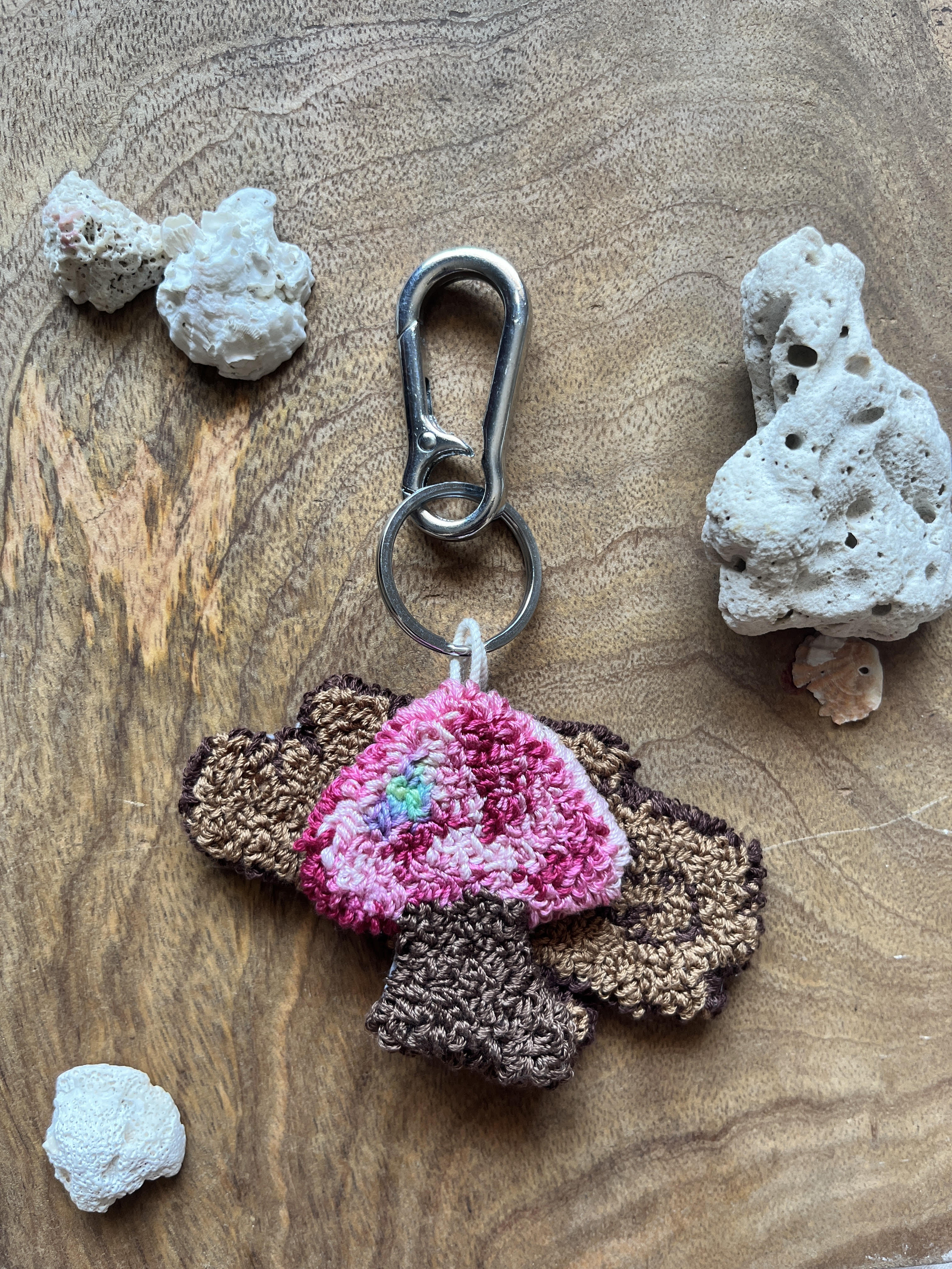 Mushroom on Log Bag Charm