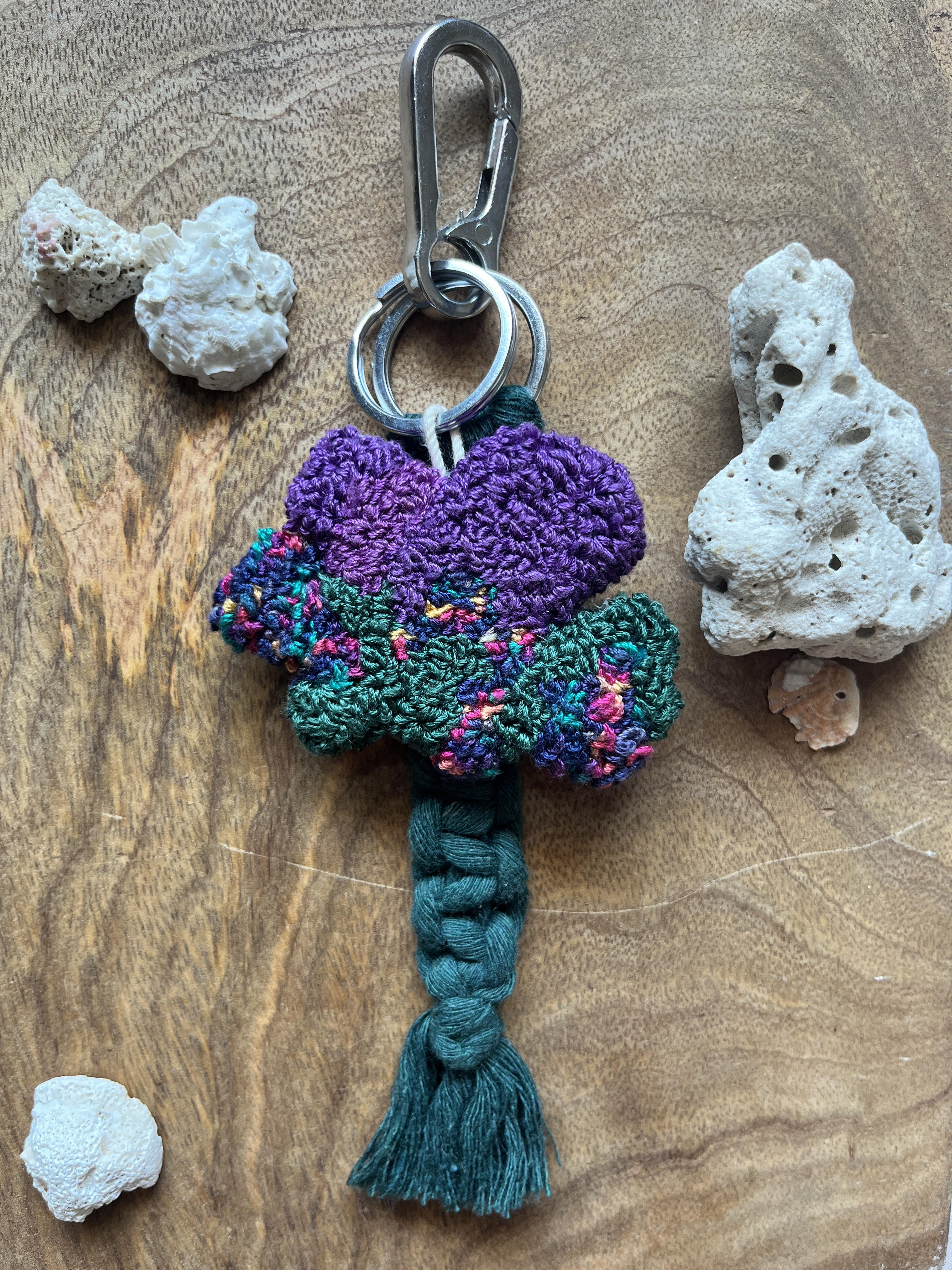 Abstract Amoeba With Macrame Bag Charm