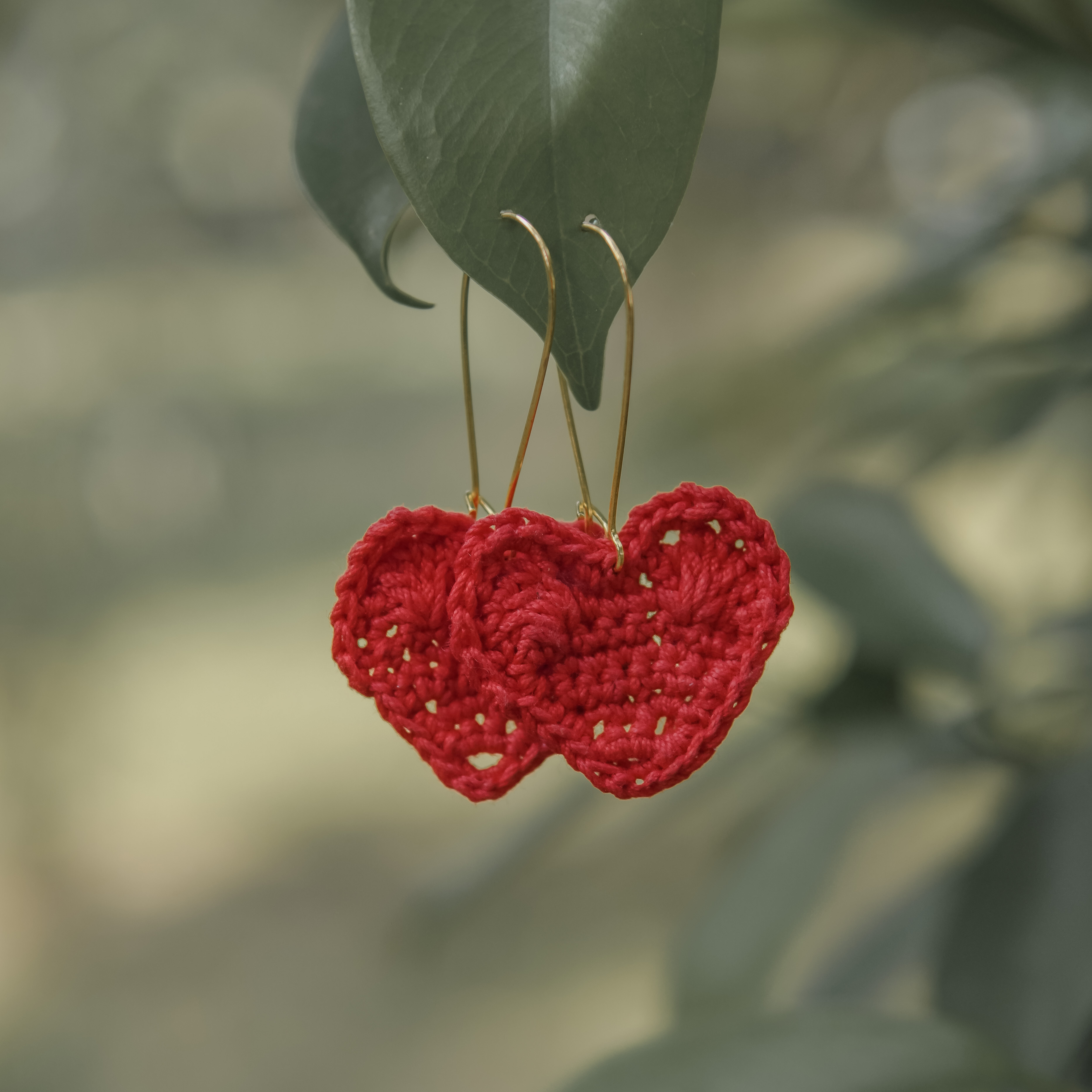 Laal Dil Crochet Earrings | Handmade | Feather Light Weight