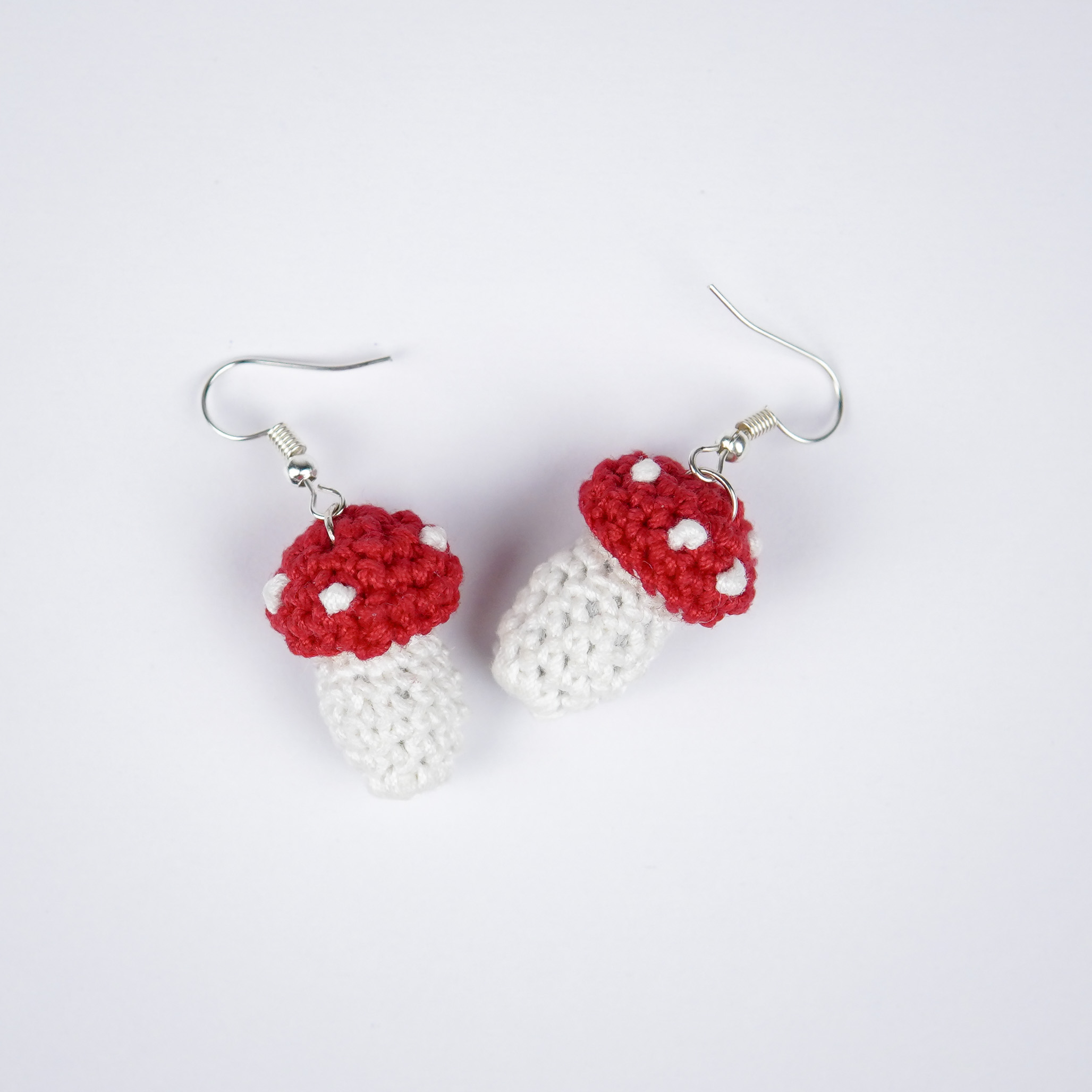 Mushroom Crochet Earrings | Handmade | Feather Light Weight thumbnail 3