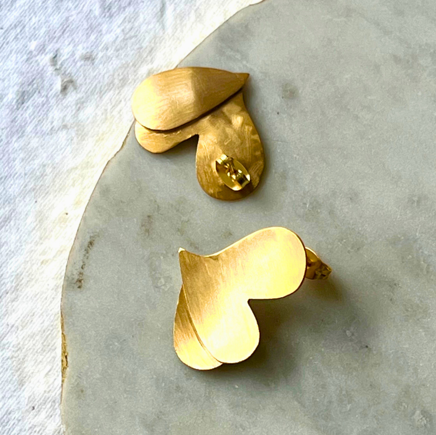 Love Heart Studs | 18k Gold Plated thumbnail 3