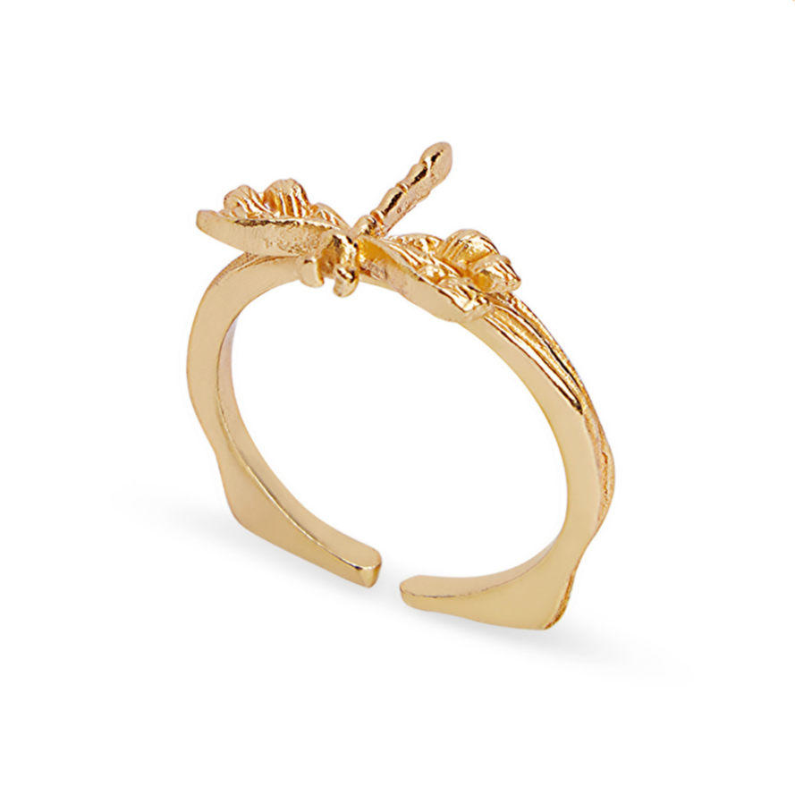 Eve Dragonfly Ring | 18k Gold Plated thumbnail 3