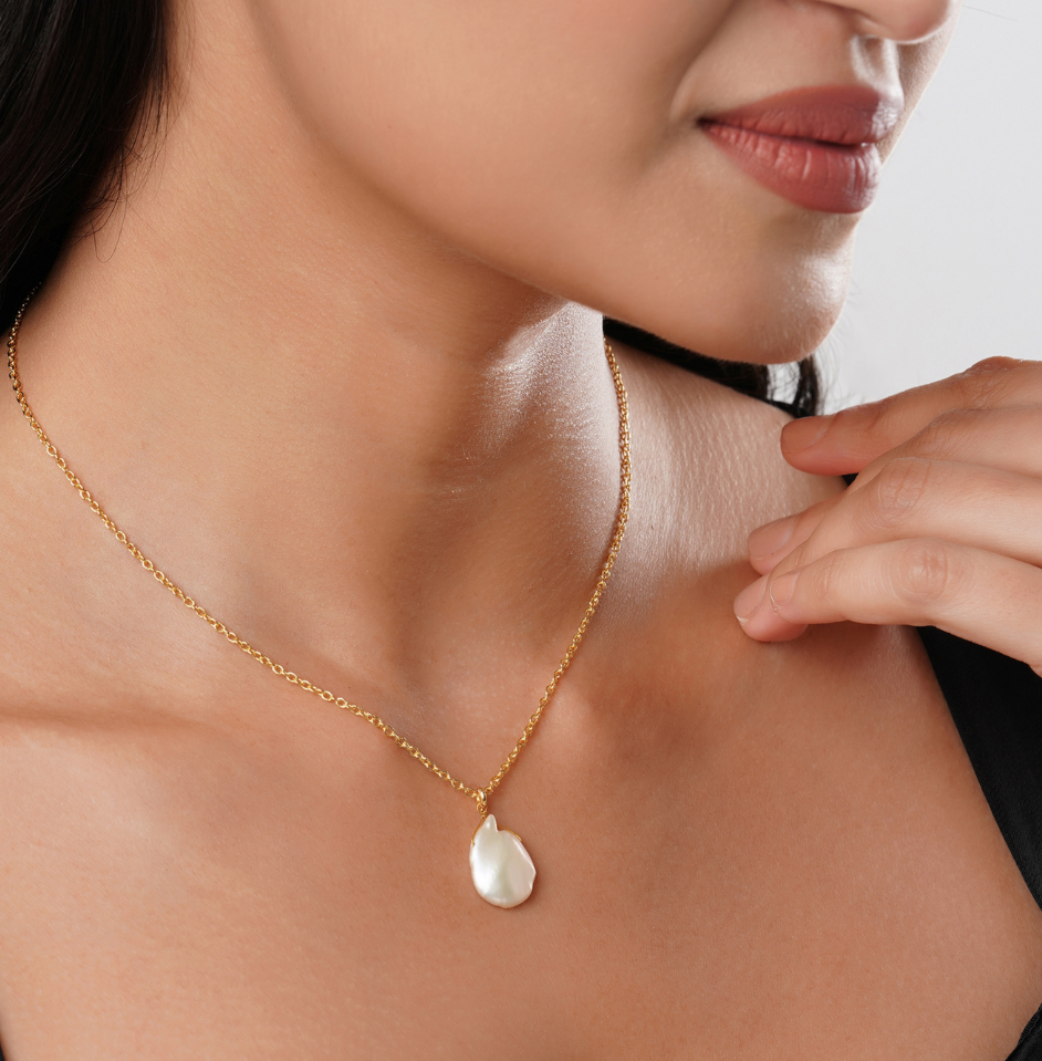 Solo Pearl Necklace | 14k Gold Plated