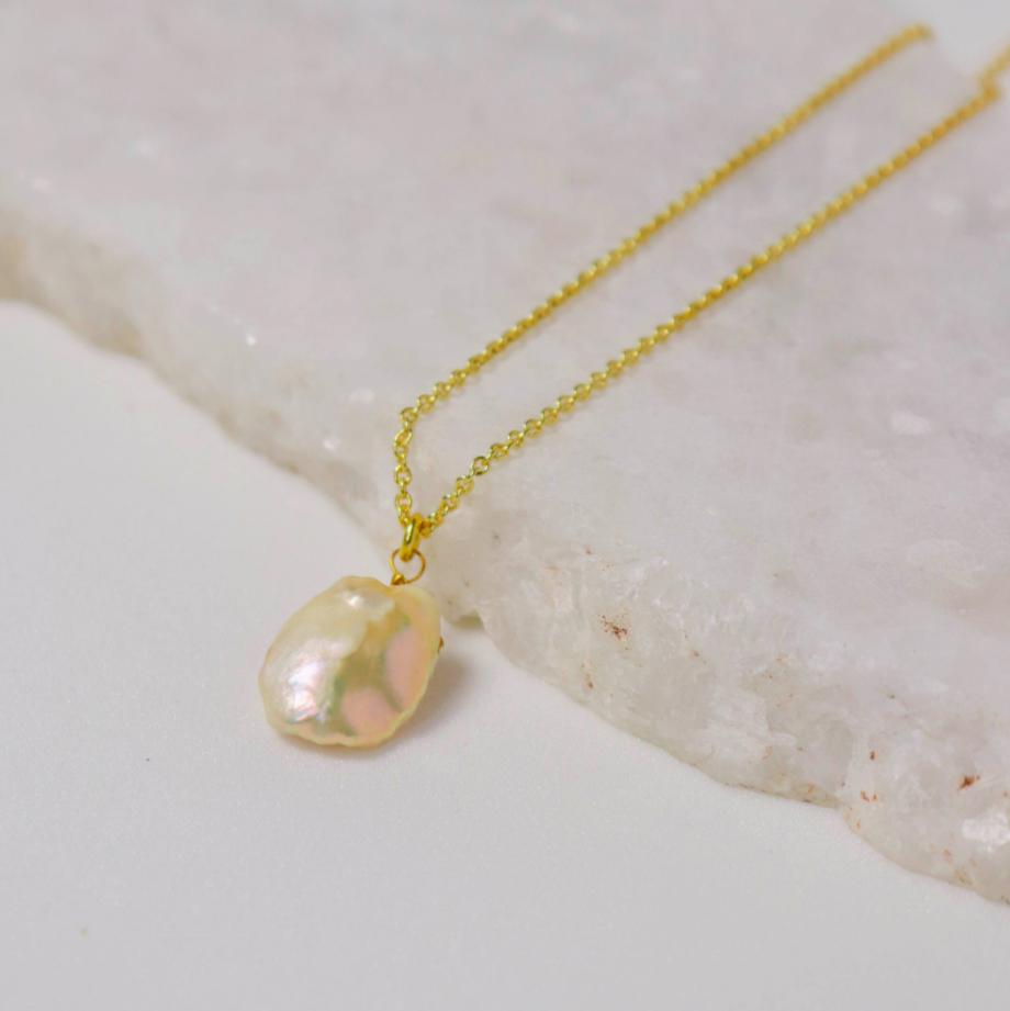 Solo Pearl Necklace | 14k Gold Plated - alternate view
