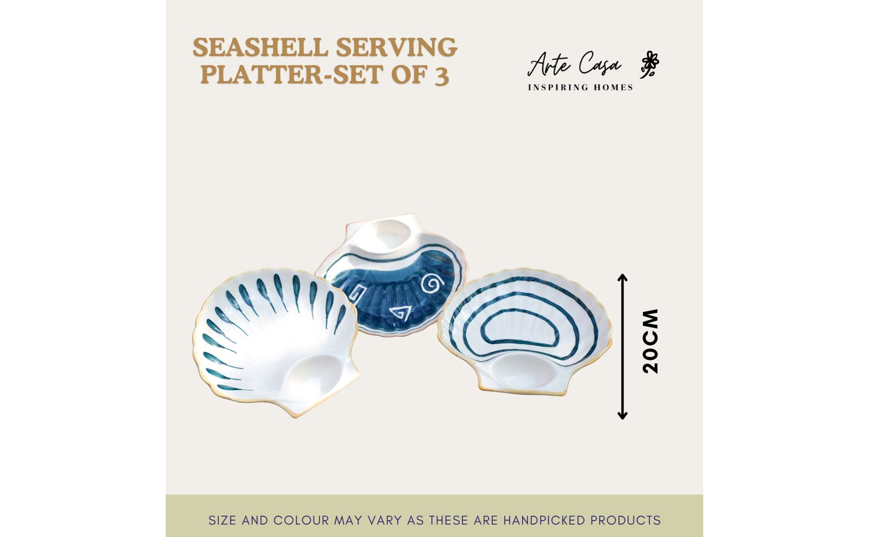 Seashell Serving Platters | Set of 3 - alternate view