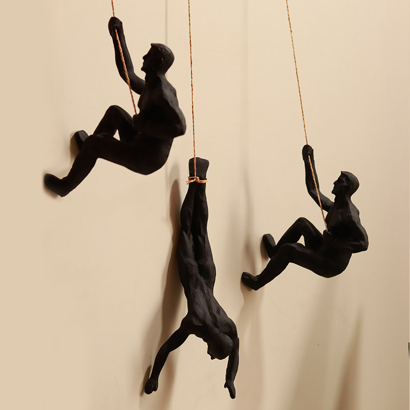 Hanging Man Wall Decor | Decorative Accent - Set of 3 Pcs