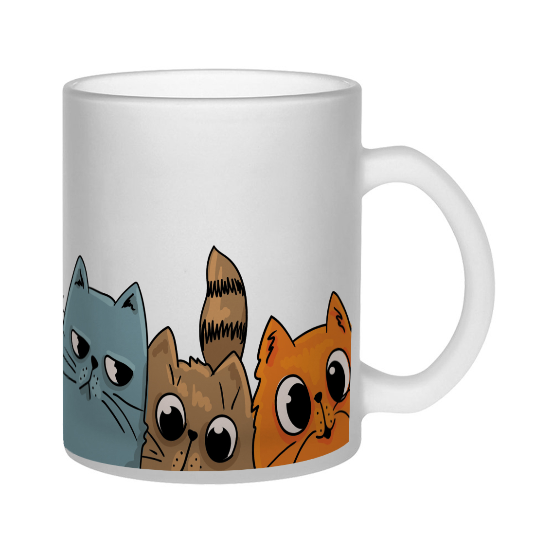 Cats Frosted Glass Coffee Mug | 350ml  thumbnail 2