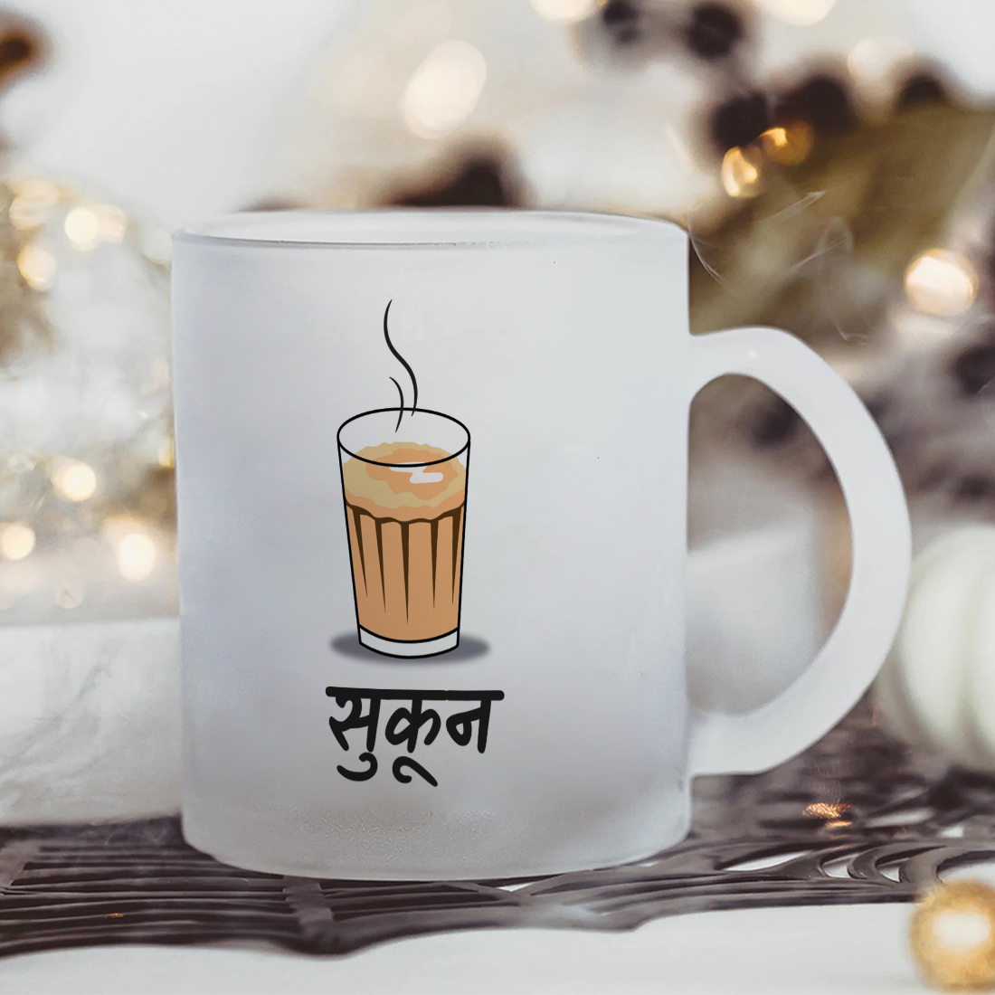 Chai is Sukoon Frosted Glass Chai Mug | 350 ml thumbnail 3