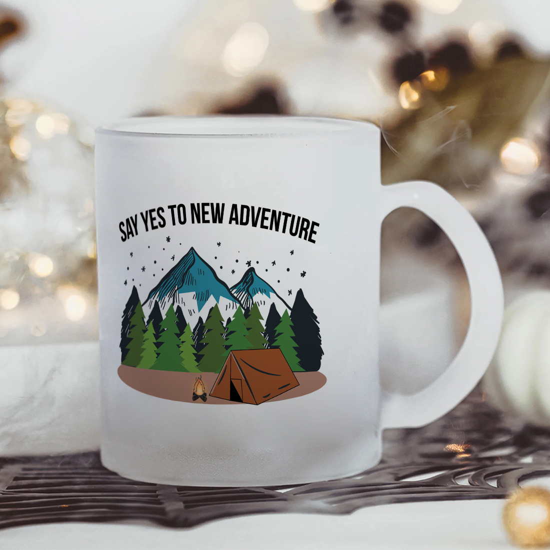 Wanderlust Frosted Glass Coffee Mug | 350ml thumbnail 4