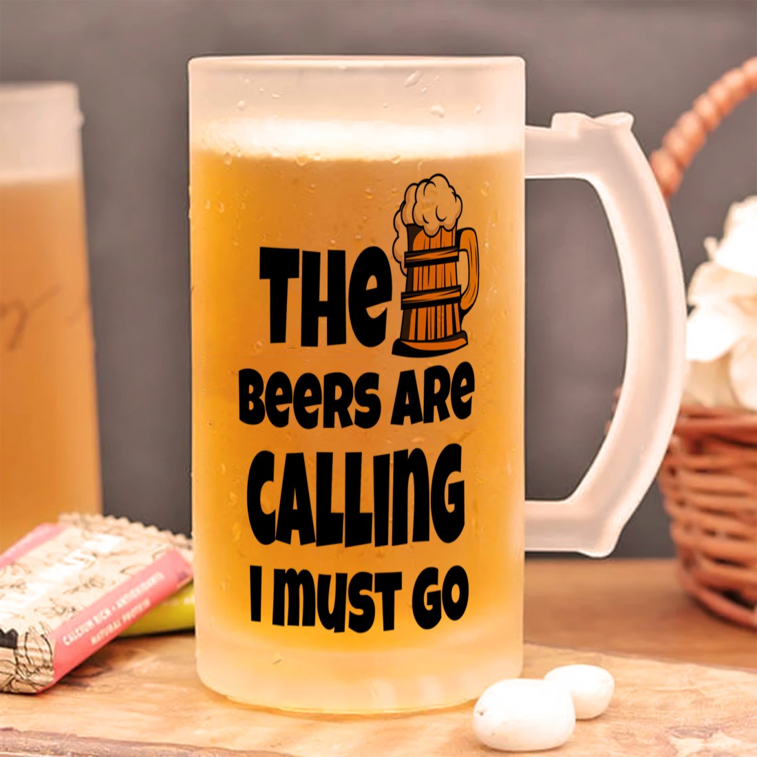 The Beers are Calling Frosted Printed Beer Mug | 500ml - alternate view