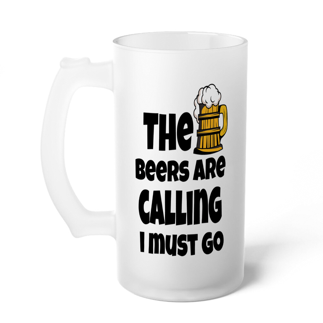 The Beers are Calling Frosted Printed Beer Mug | 500ml thumbnail 4