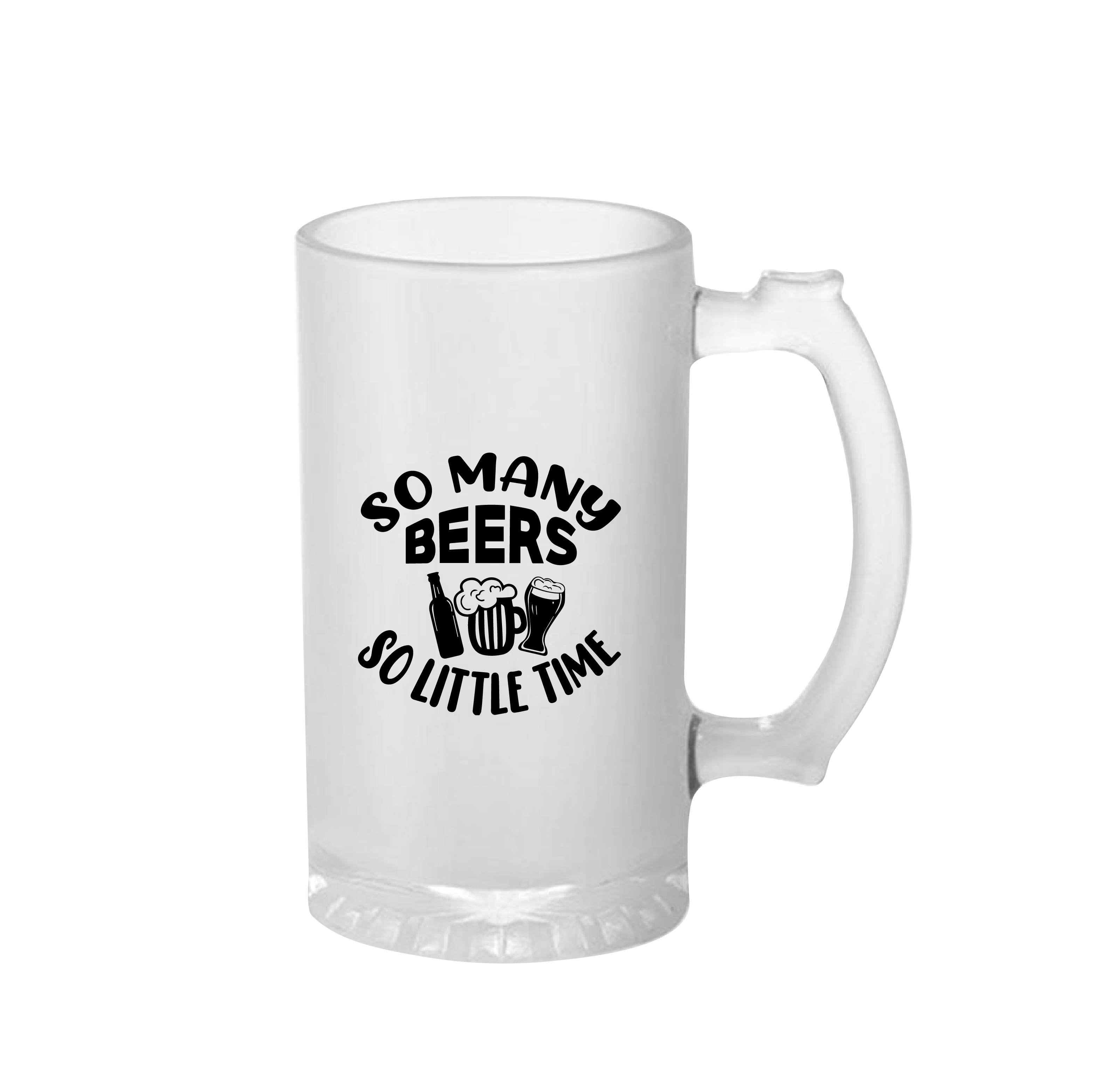 So Many Beers Frosted Printed Beer Mug | 500ml - alternate view