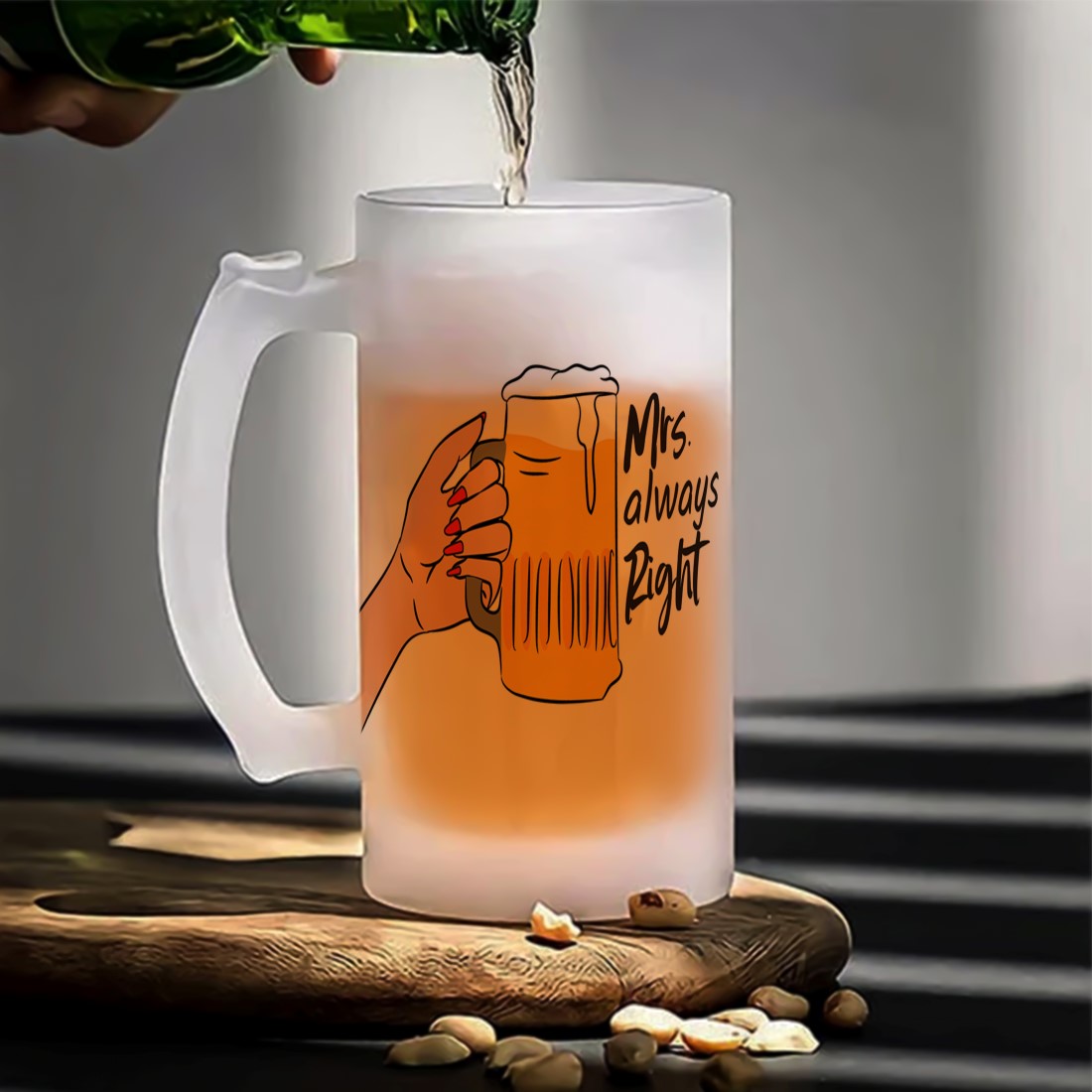 Mr. Right and Mrs. Always Right Beer Mug Combo | Set of 2 | 500 ml thumbnail 4