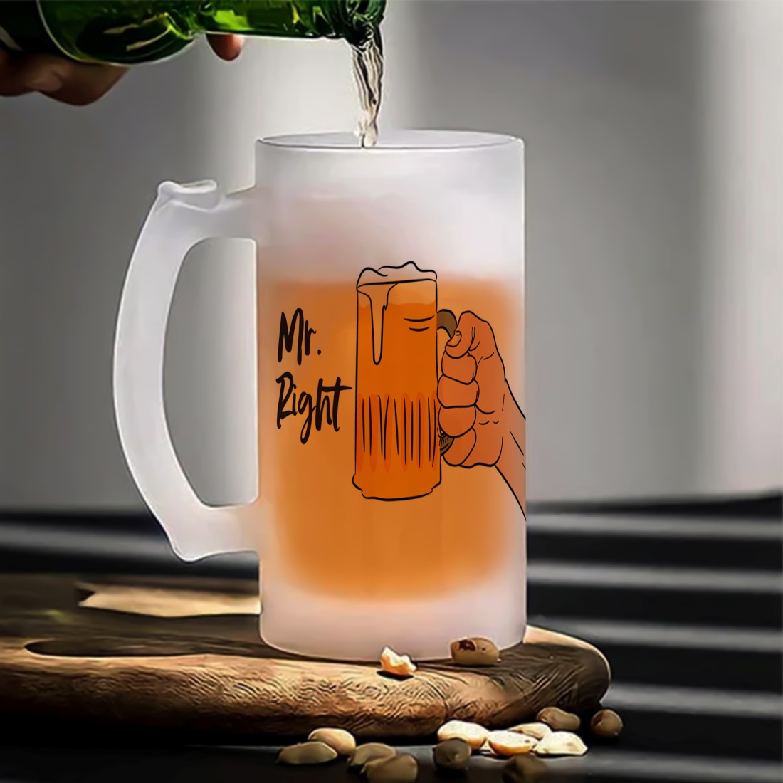 Mr. Right and Mrs. Always Right Beer Mug Combo | Set of 2 | 500 ml thumbnail 3