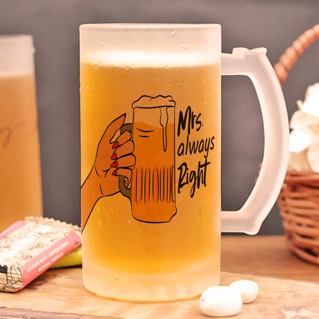 Mr. Right and Mrs. Always Right Beer Mug Combo | Set of 2 | 500 ml - alternate view