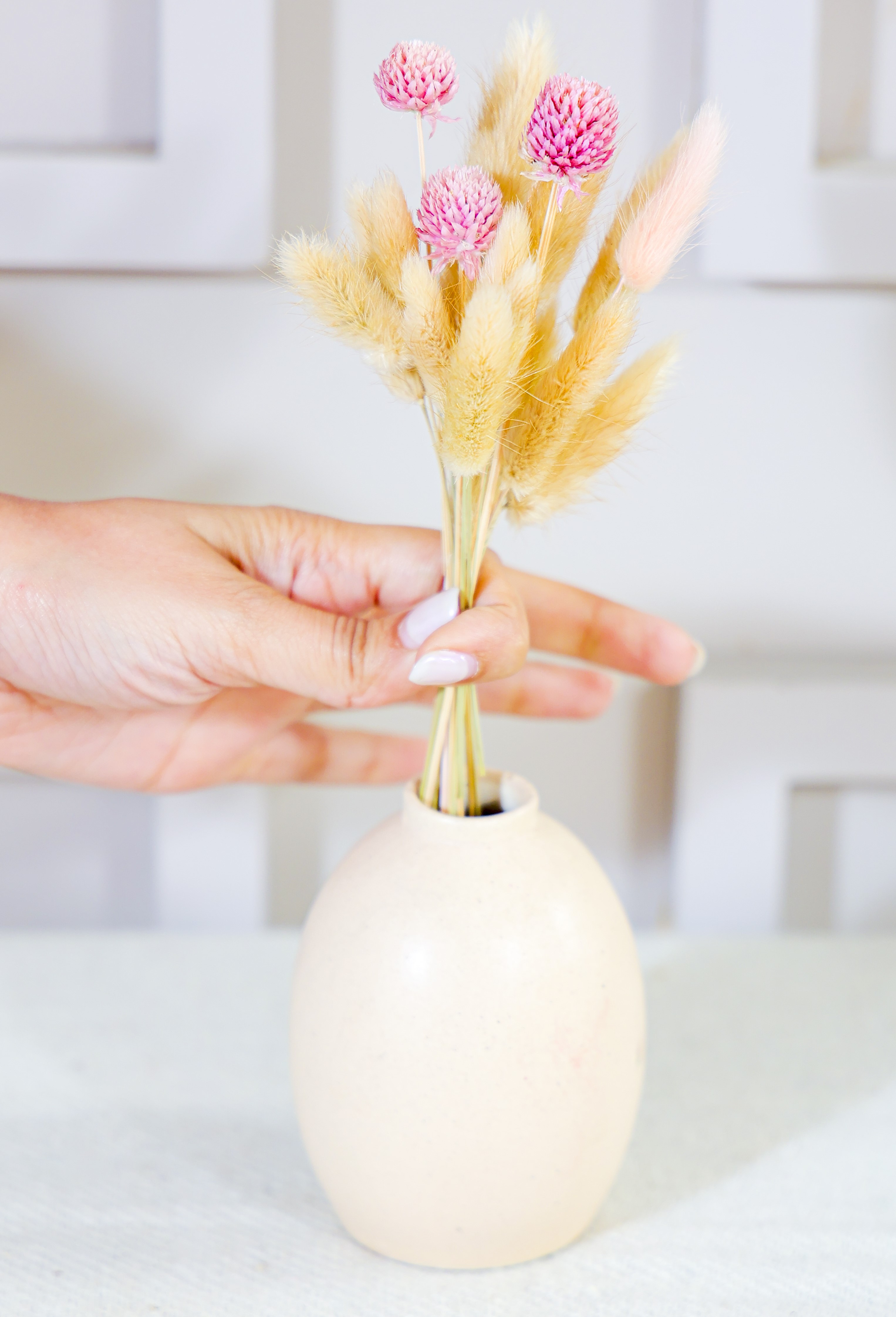 Belly Vase with Heavenly Dried Flowers Bunch thumbnail 2