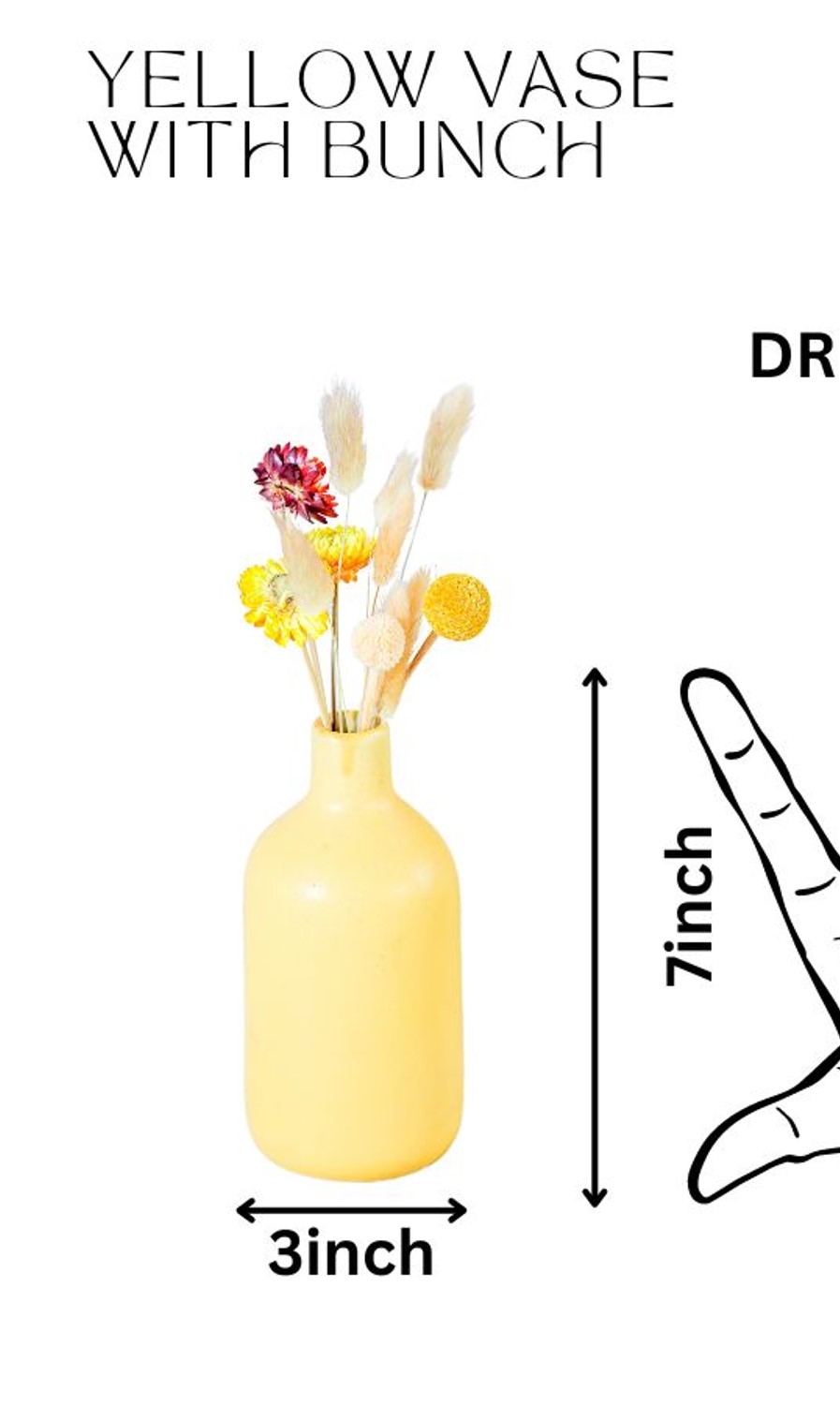 Bottle Vase with Summer Breeze Dried Flowers Bunch thumbnail 2