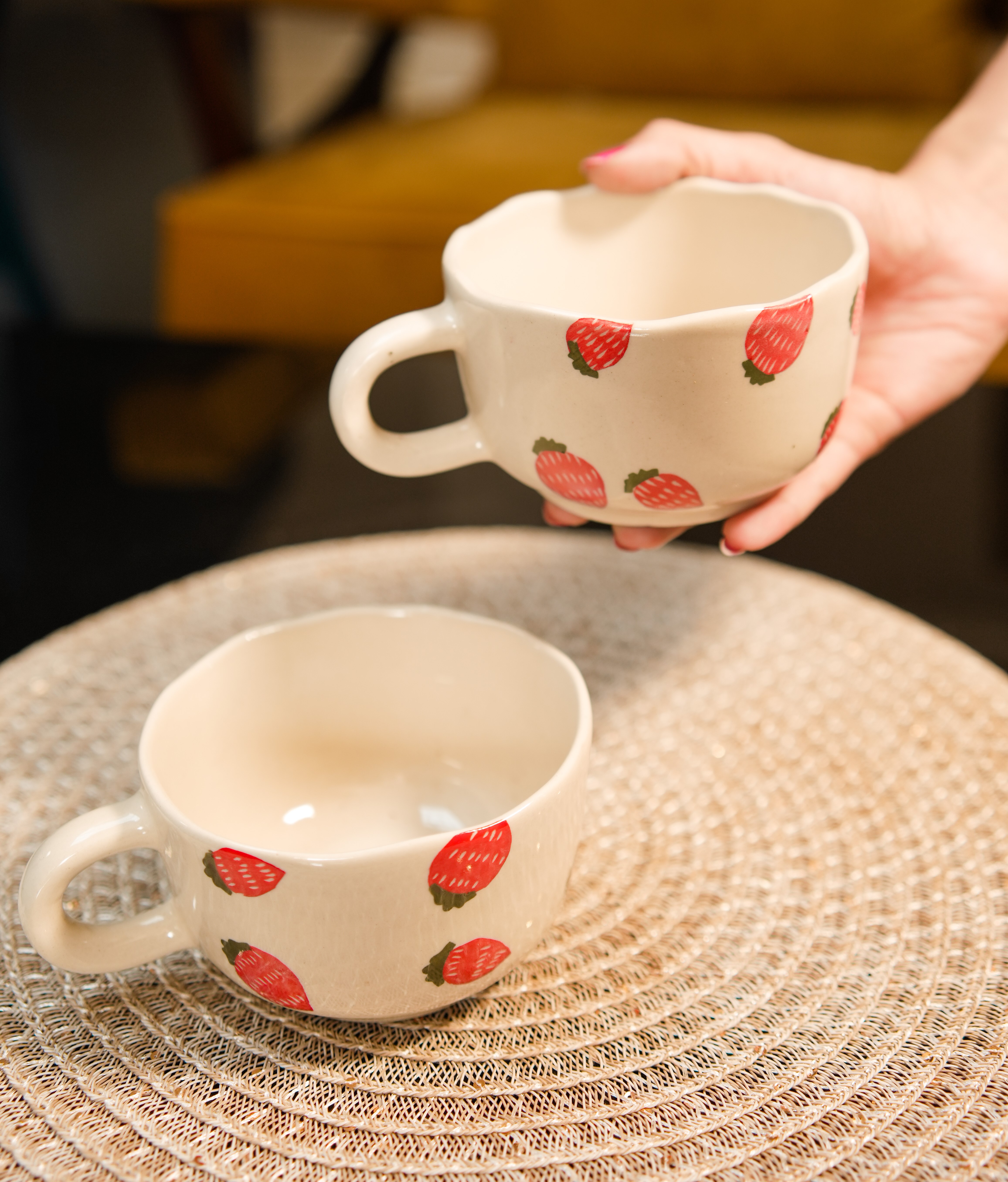 Strawberry Mugs - Set of 2