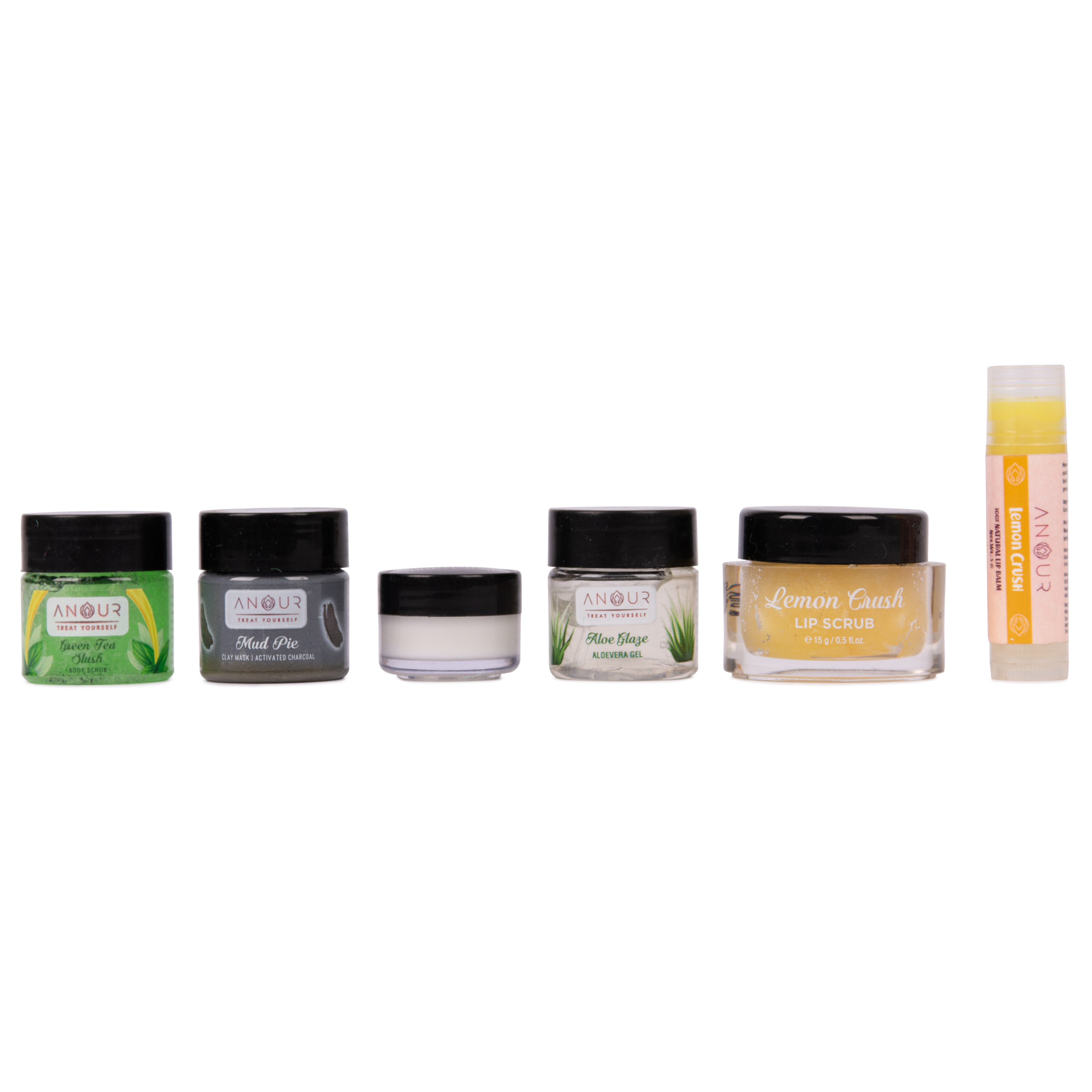 Skincare Travel Kit | Set of 6 Mini Products | Lip Balm | Lip Scrub | Perfume | Aloe Vera Gel | Green Tea Scrub | Clay Mask thumbnail 4