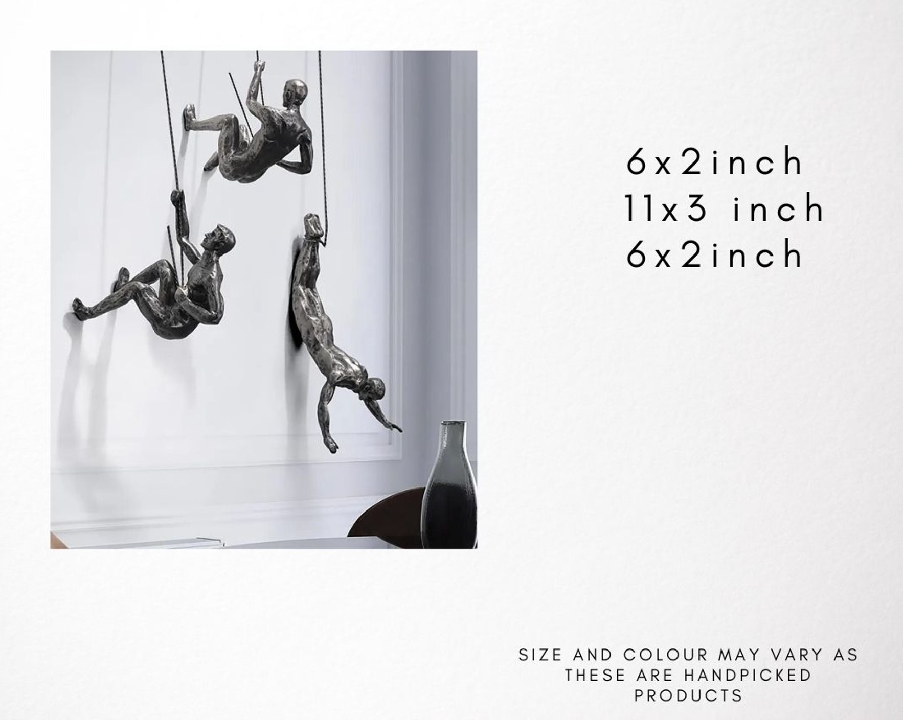 Hanging Silver Man Accent | Set of 3 | Wall Art - alternate view