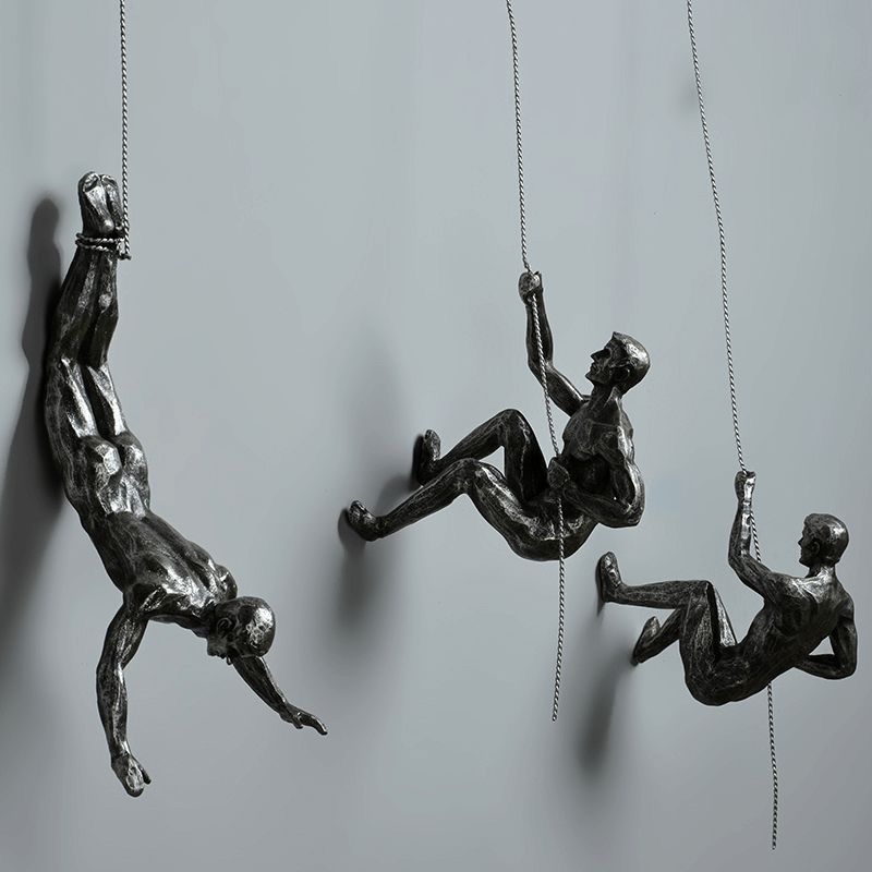 Hanging Silver Man Accent | Set of 3 | Wall Art