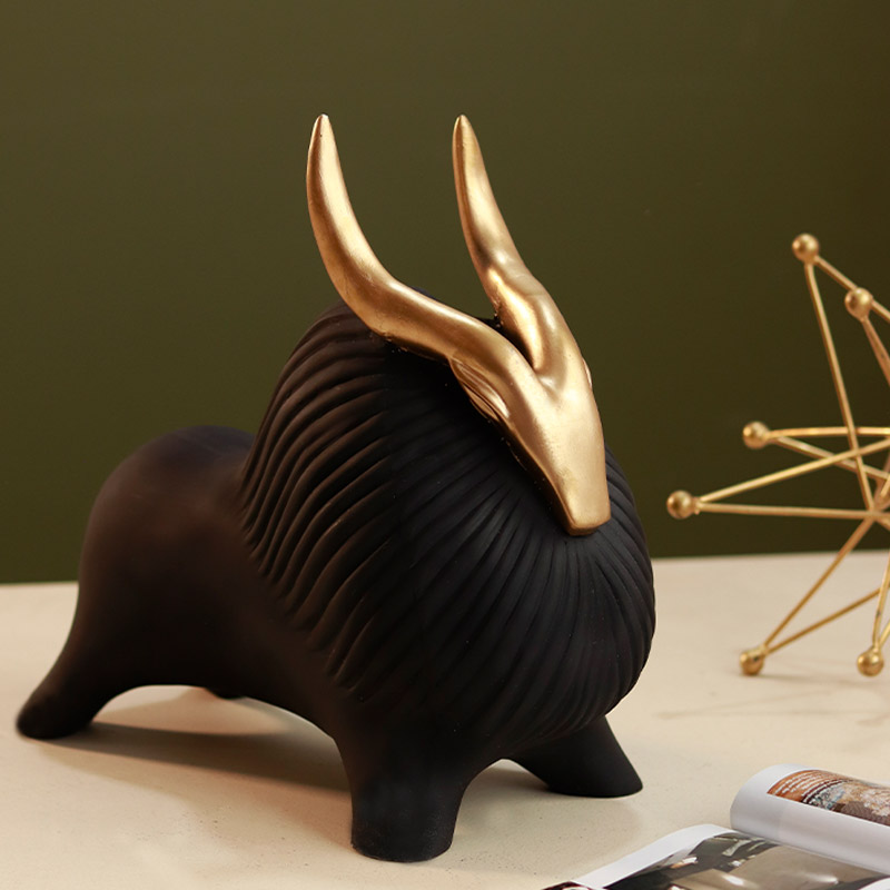 Horned Yak Showpiece | Decorative Accent thumbnail 1