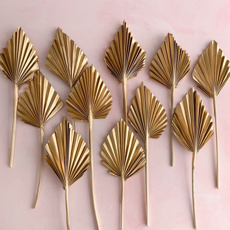 Golden Palm Dried Leaves | Artificial | Set of 5 thumbnail 4