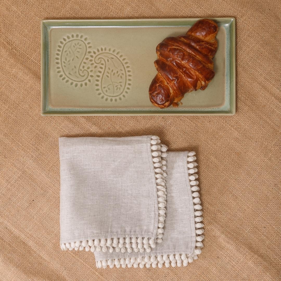 Achala Napkin Set | 100% Hemp Napkins | Set of 4/6 | Natural Hemp color thumbnail 3