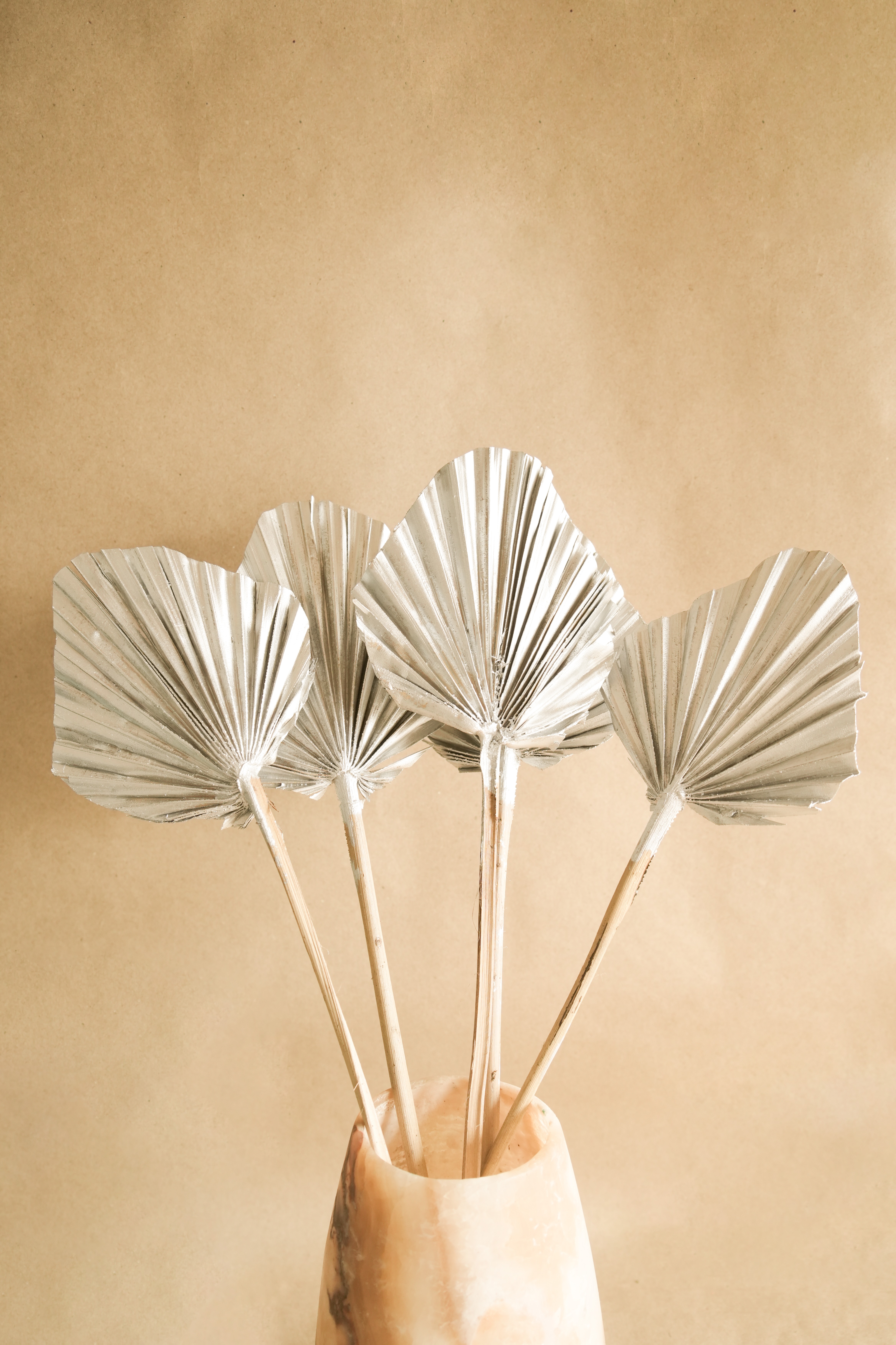 Artificial Silver Palm Leaves | Set of 5