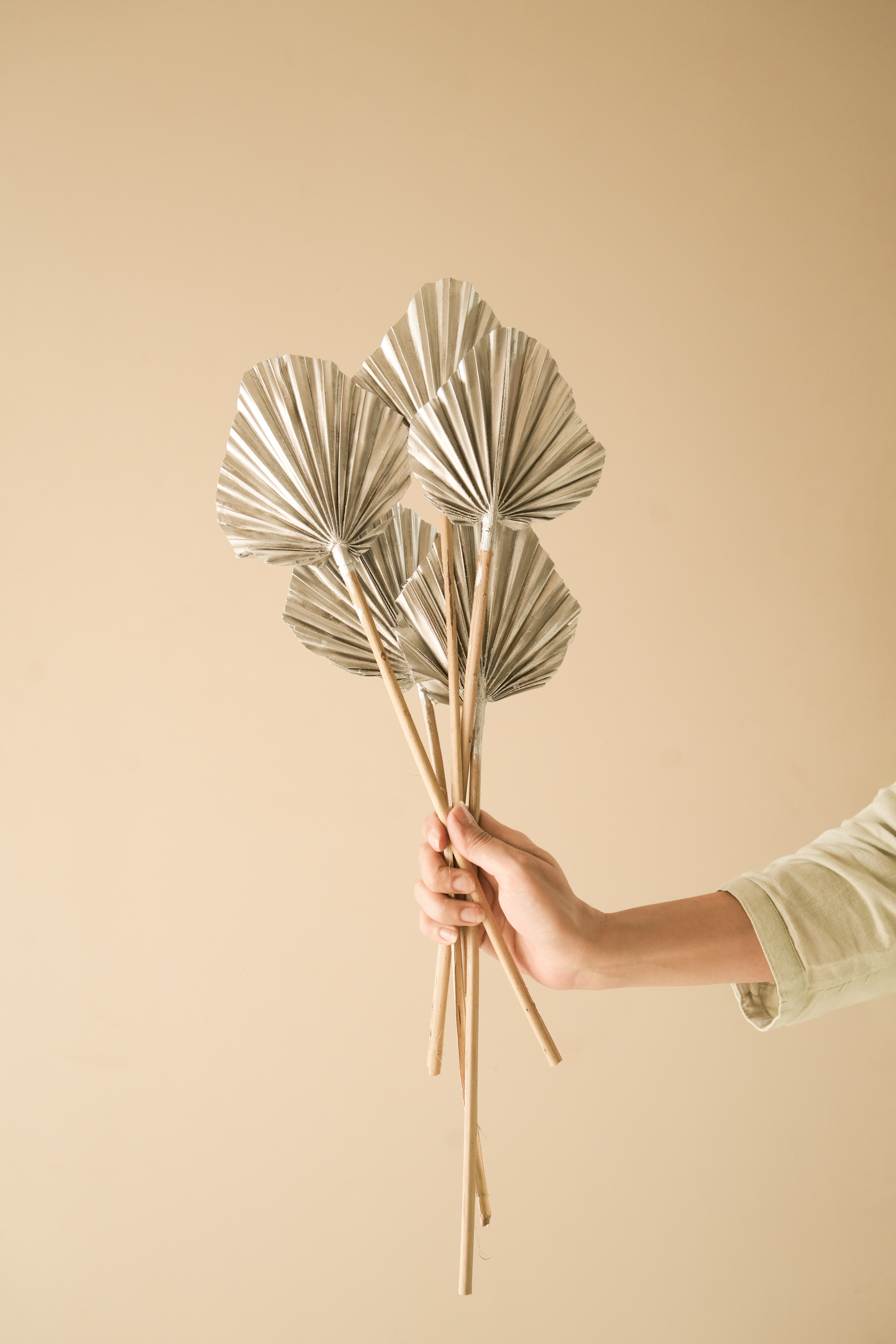 Artificial Silver Palm Leaves | Set of 5 thumbnail 2