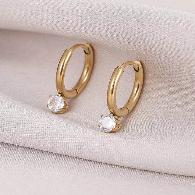 CZ Diamond Earrings | Affordable | 18k Gold Plated thumbnail 2