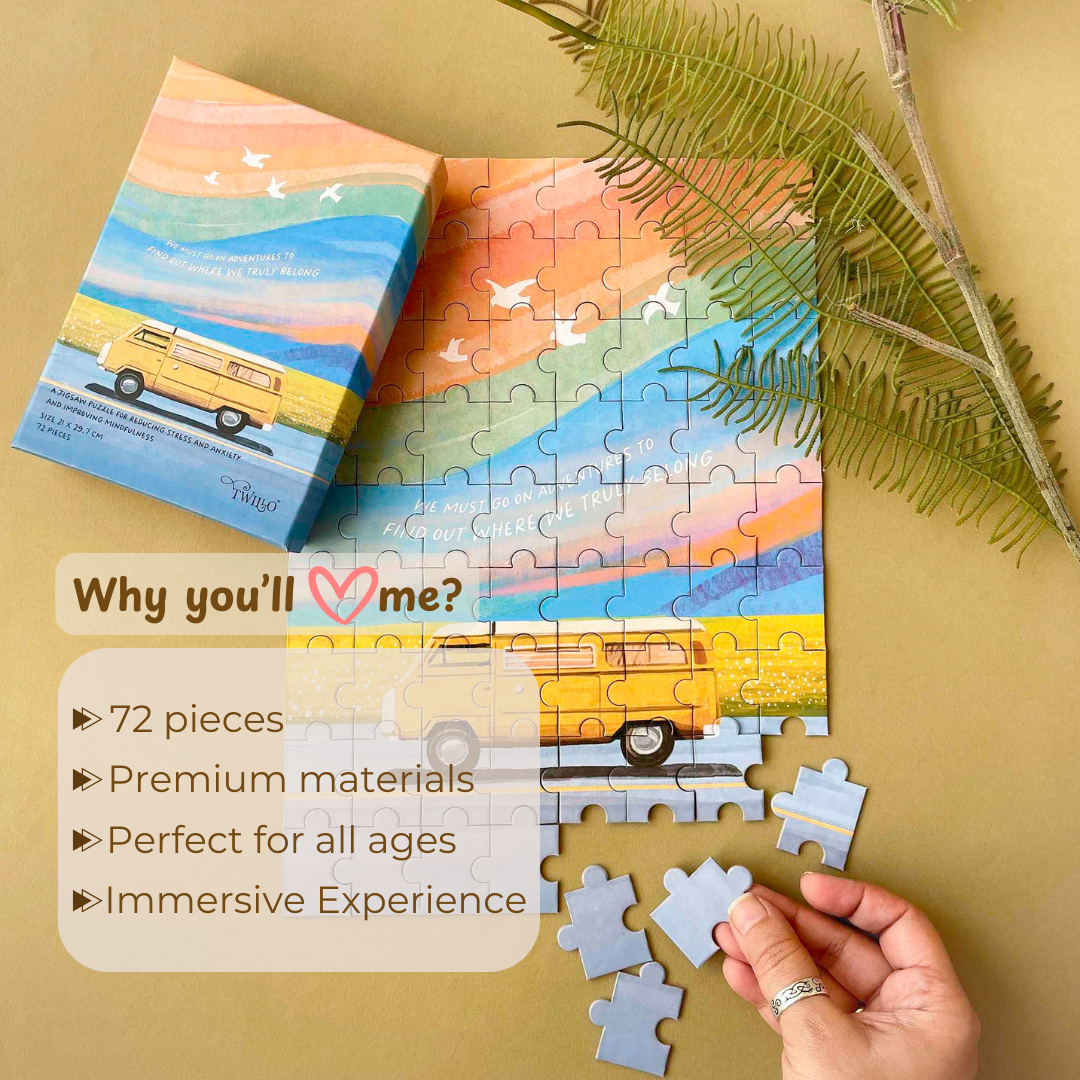 Go on Adventures Positivity Puzzle | Meditative | 72 Pc Puzzle | 21 x 29.7 cm - alternate view