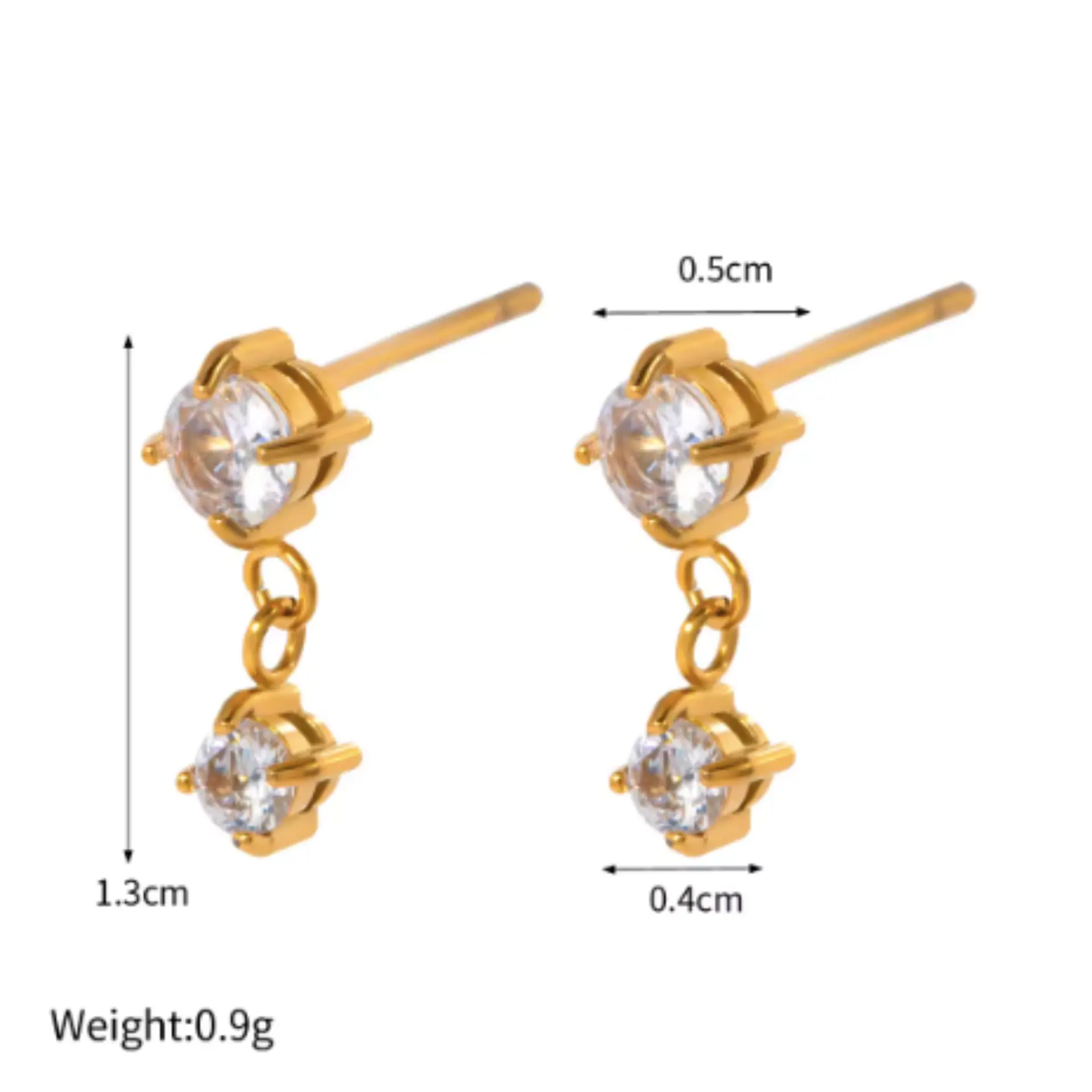 Fairy Glow Tiny Drops Earring | 18K Gold Plated thumbnail 3