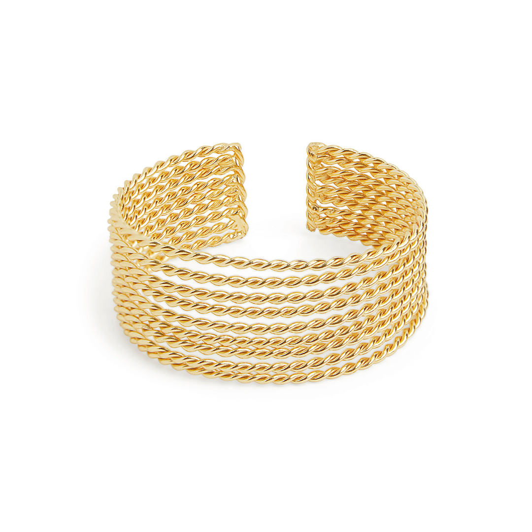 Braid Arm Cuff Bracelet | Gold Plated thumbnail 2