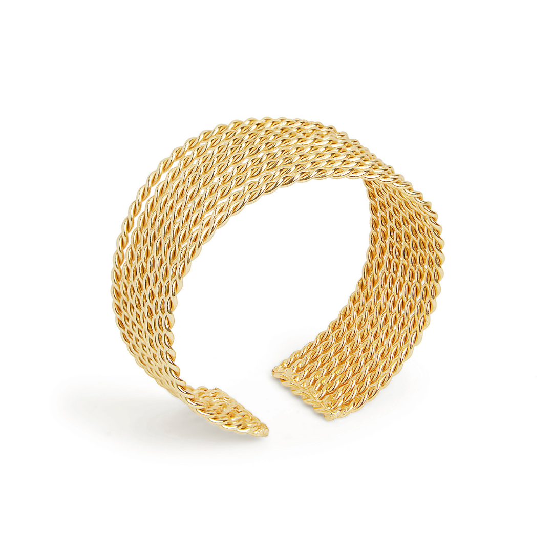 Braid Arm Cuff Bracelet | Gold Plated thumbnail 3