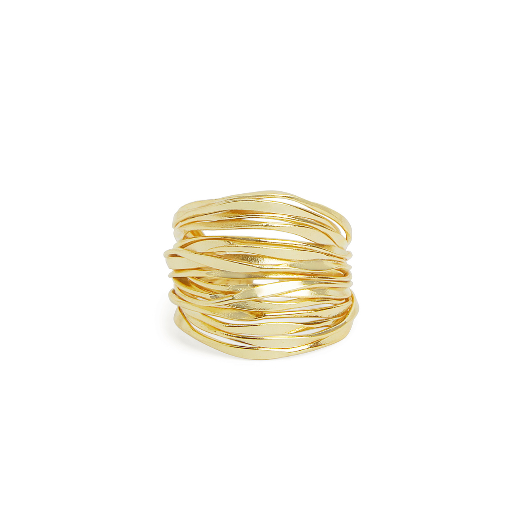 Chunky Streak Ring | 18k Gold Plated | Statement Band thumbnail 3