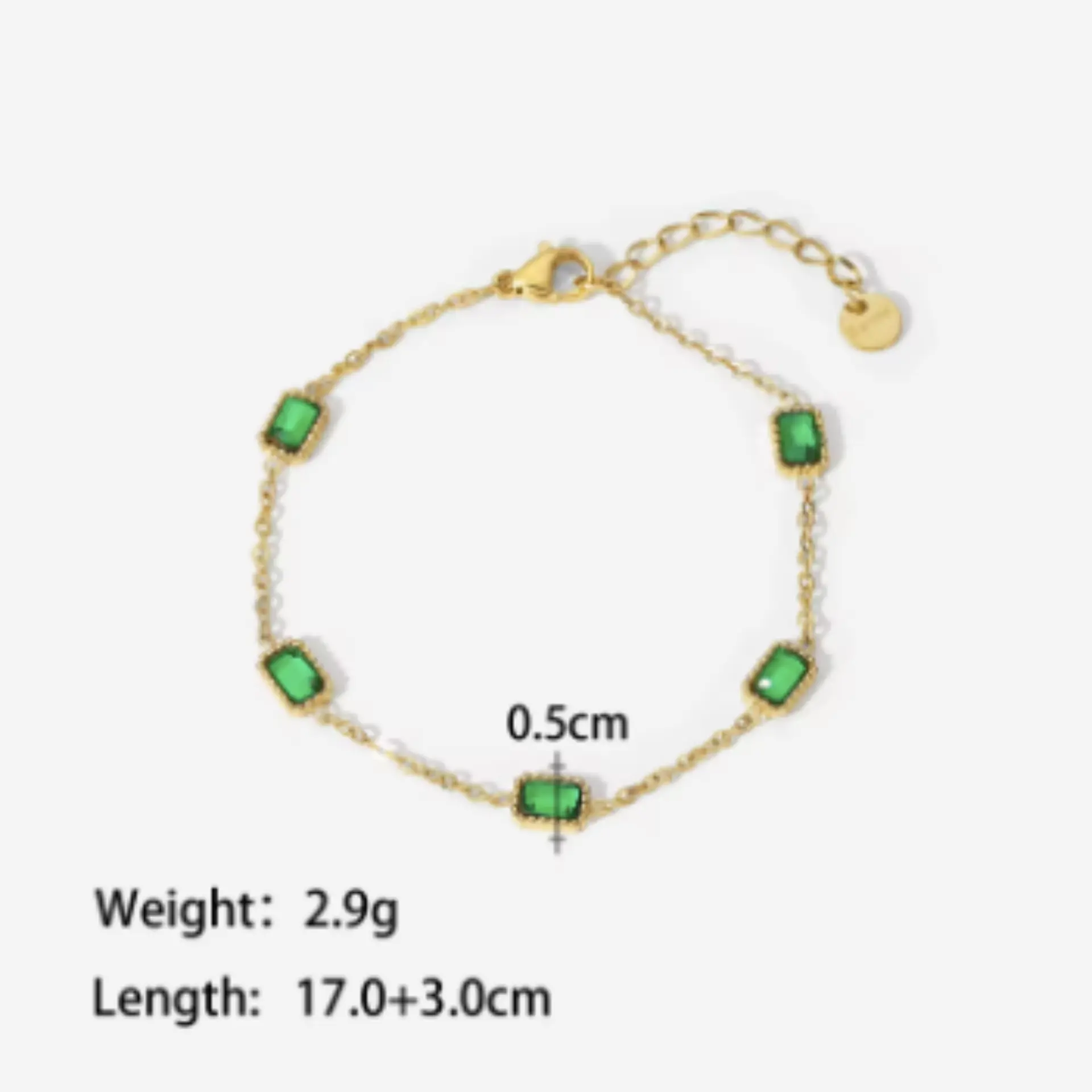 Crystalline Emerald Bracelet | 18K Gold Plated thumbnail 3