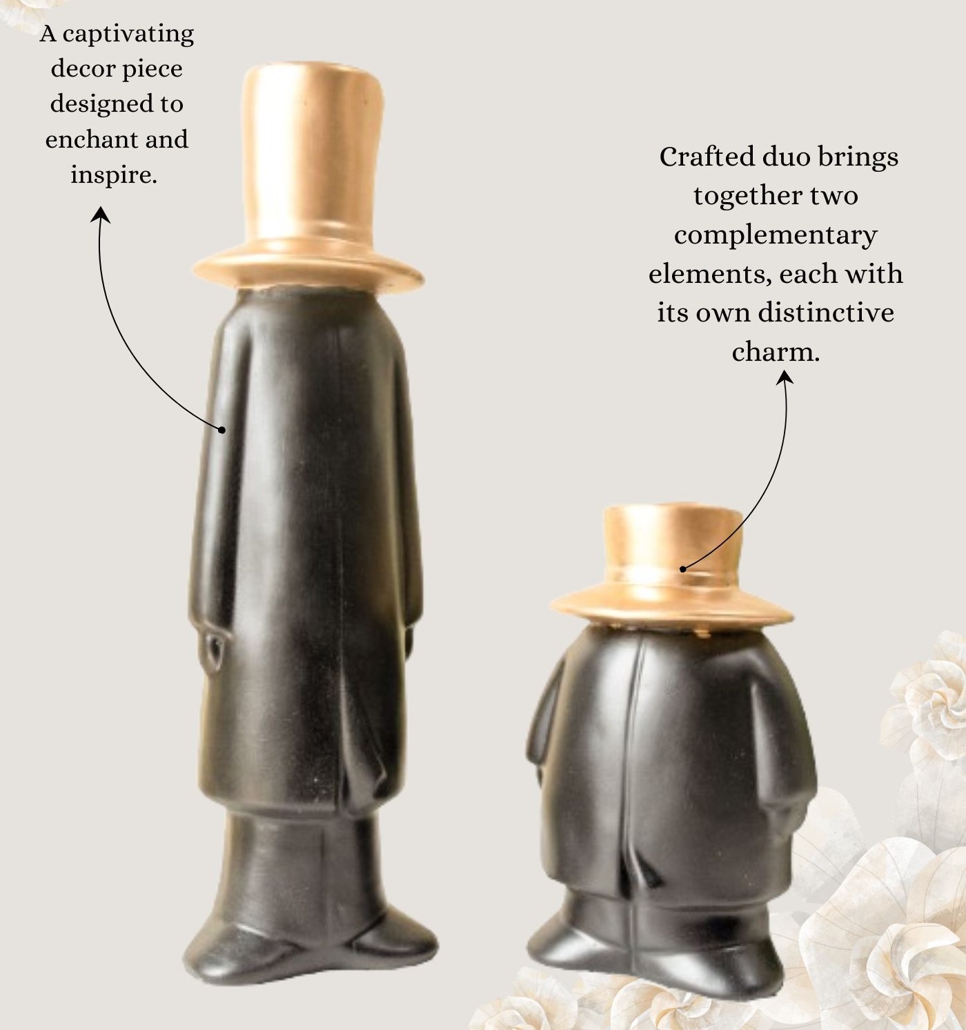 Black & Gold Miyas Delight Duo Decor Piece - Set of 2 | Showpiece thumbnail 2