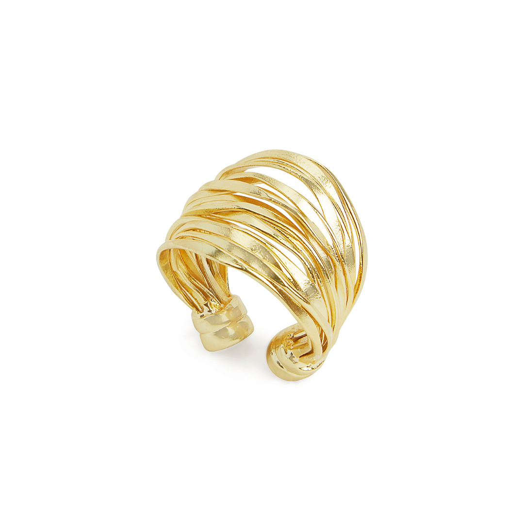 Chunky Streak Ring | 18k Gold Plated | Statement Band thumbnail 2