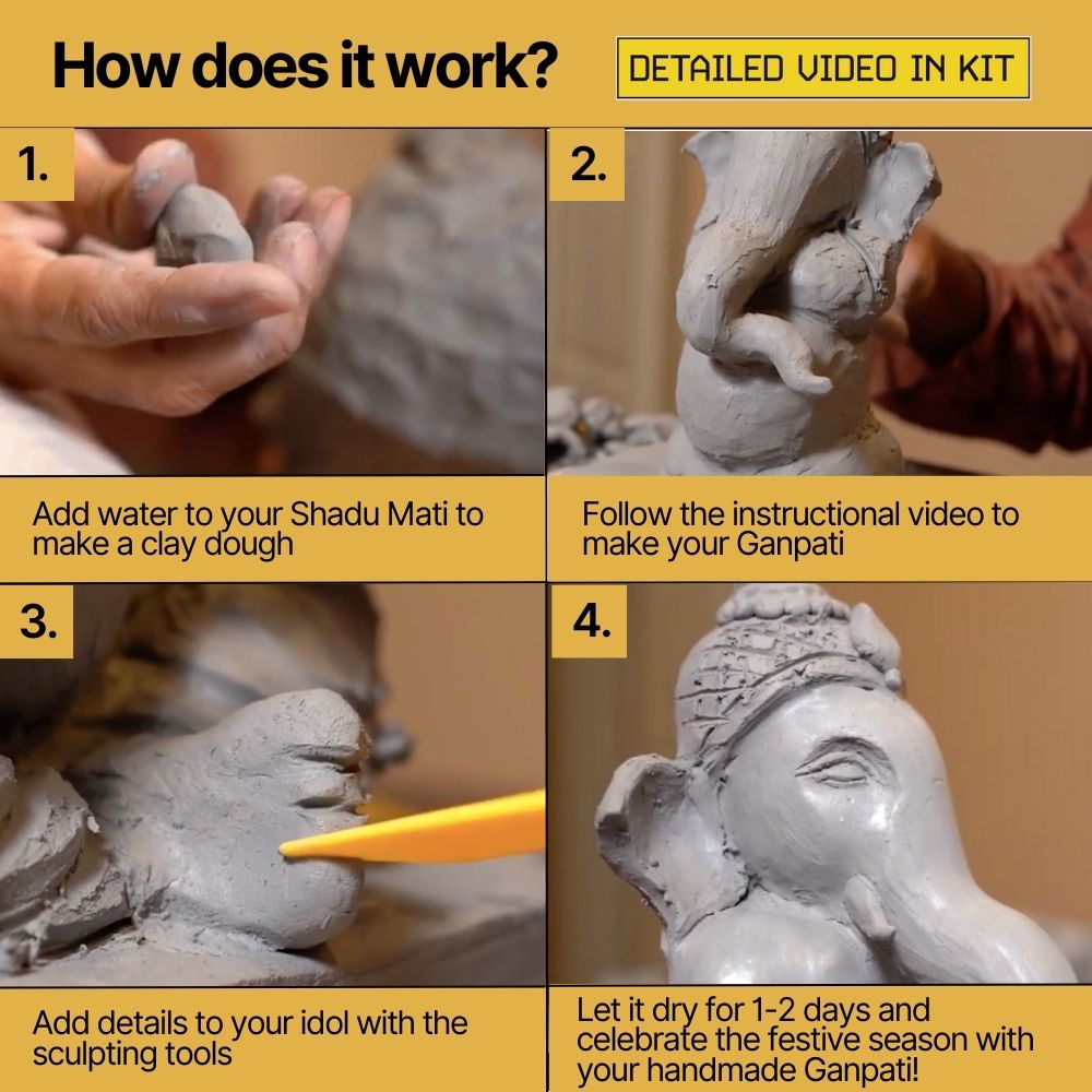 DIY Shadu Mati Ganpati Clay Kit thumbnail 4