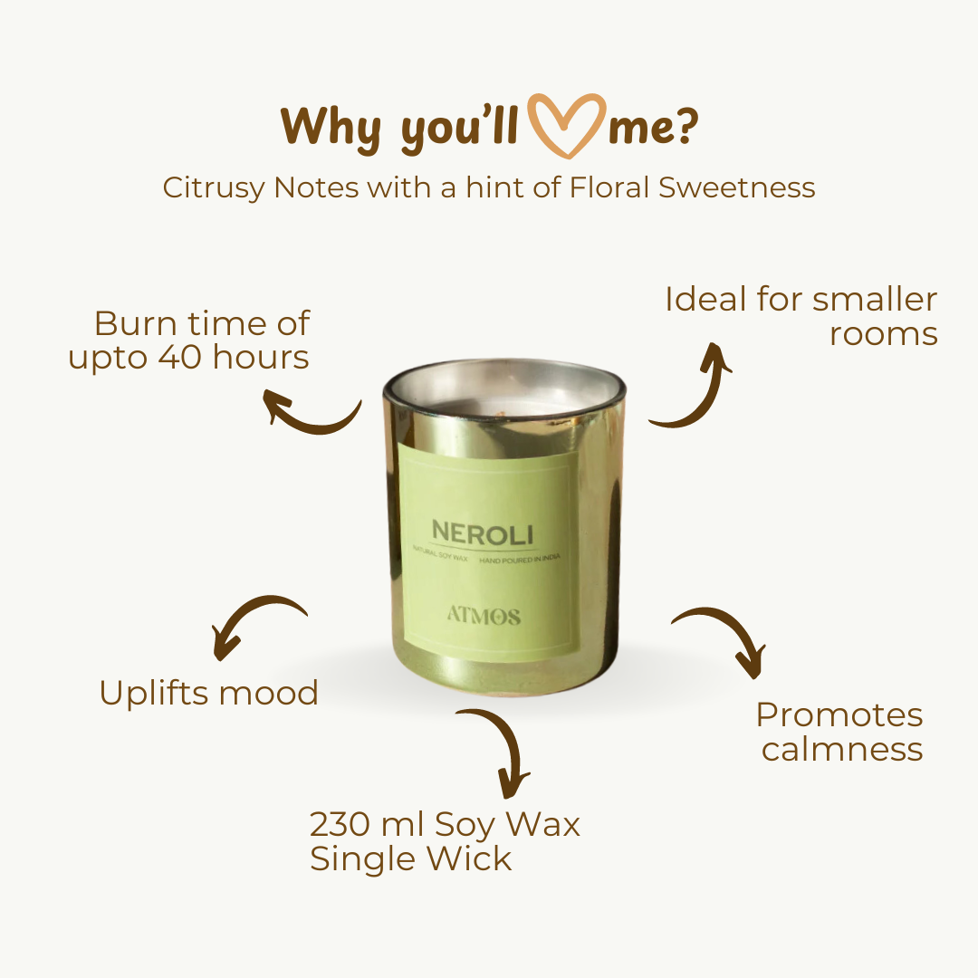 Neroli Scented Jar Candle | 100% Natural Soy Wax  thumbnail 2