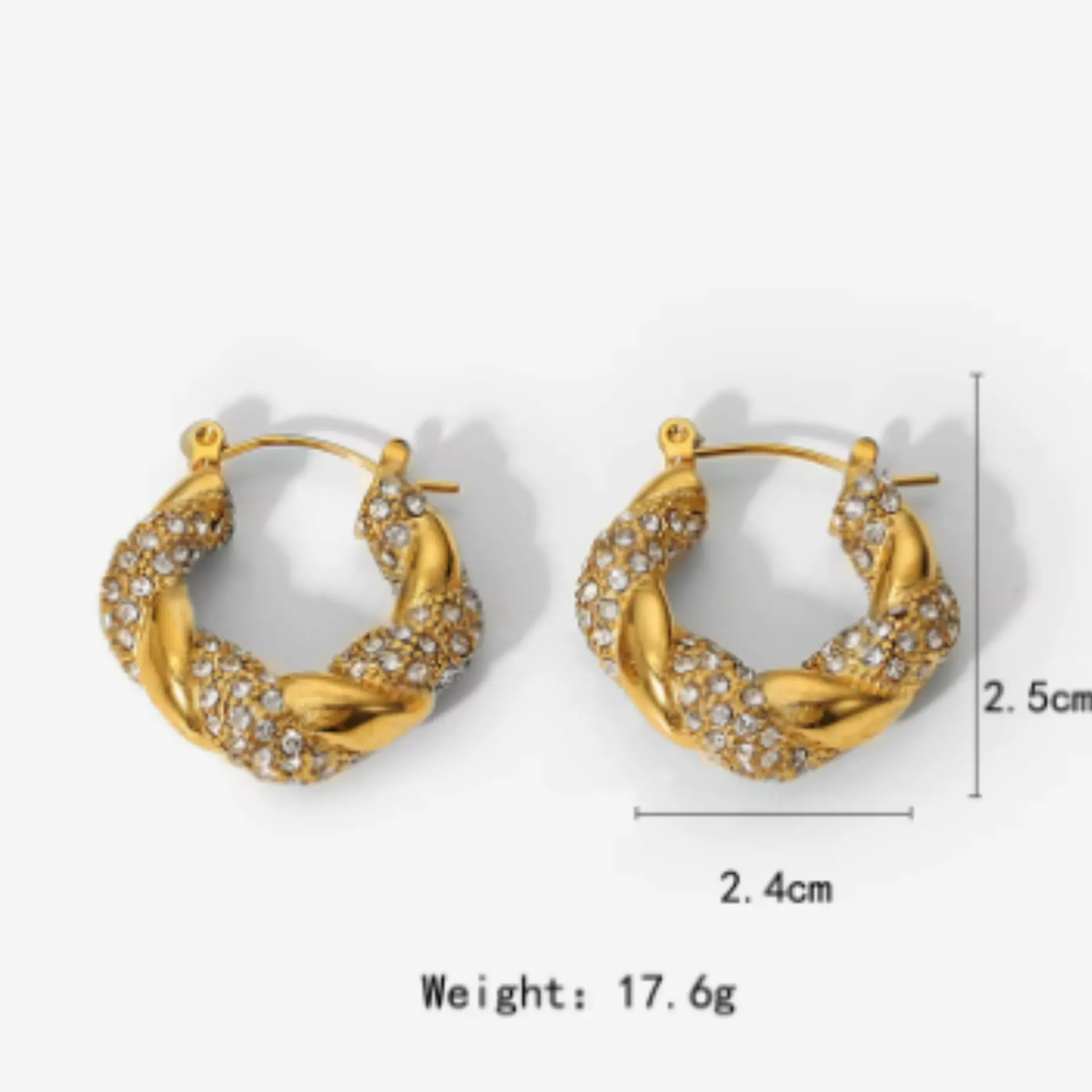 Athens Hoops Earrings | 18K Gold Plated thumbnail 2