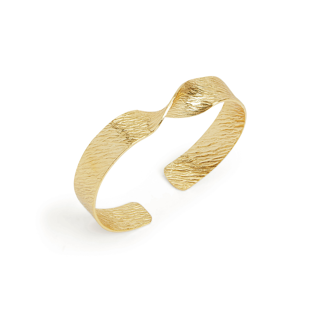 Twist Arm Cuff Bracelet | Gold Plated - alternate view