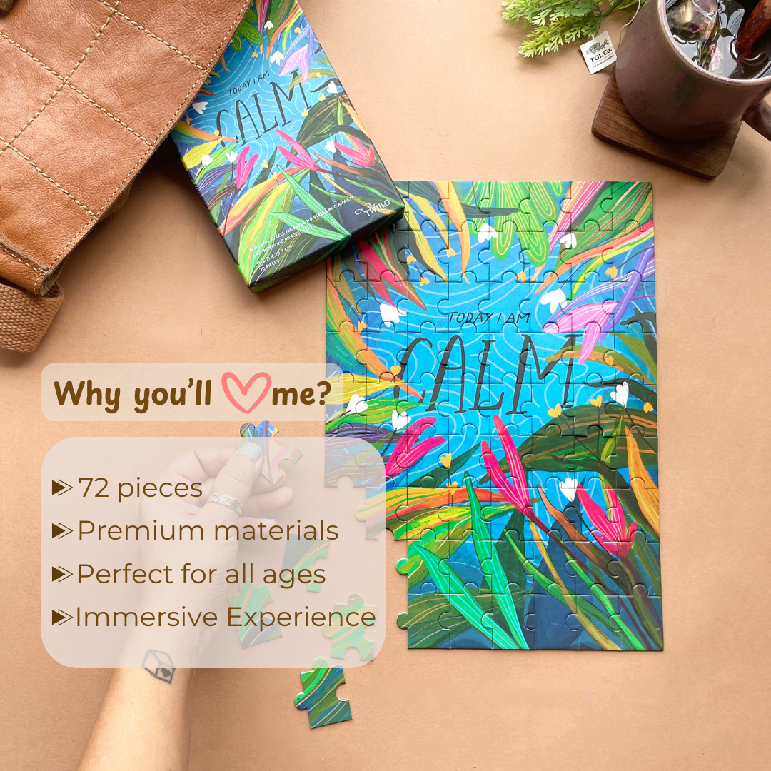 I am Calm Positive Affirmation Puzzle | Meditative | 72 Pc Puzzle | 21 x 29.7 cm - alternate view