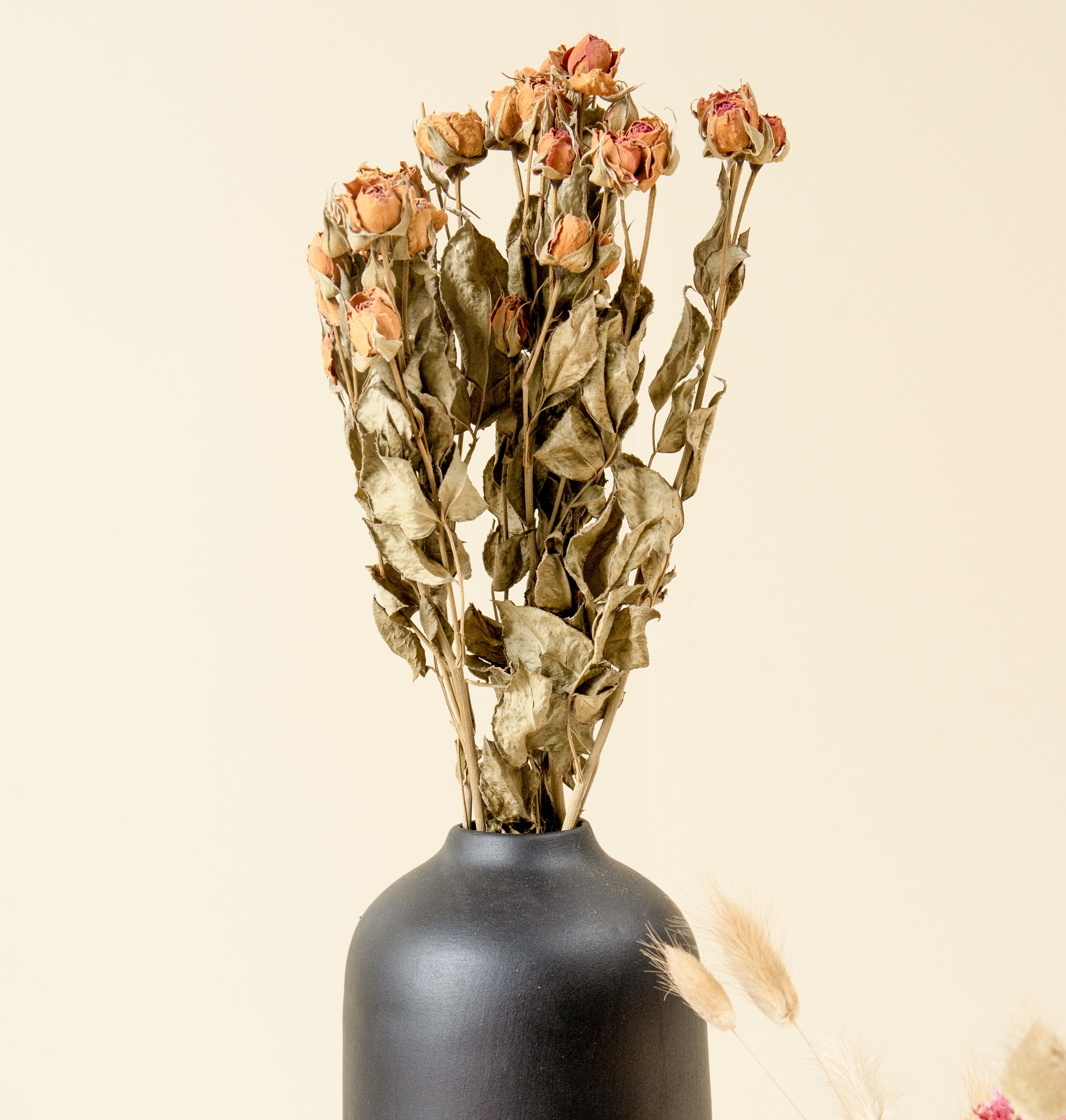 Black Bloom Trio | Set of 3 Black Vases & Multicolour Dried Flowers Combo thumbnail 6