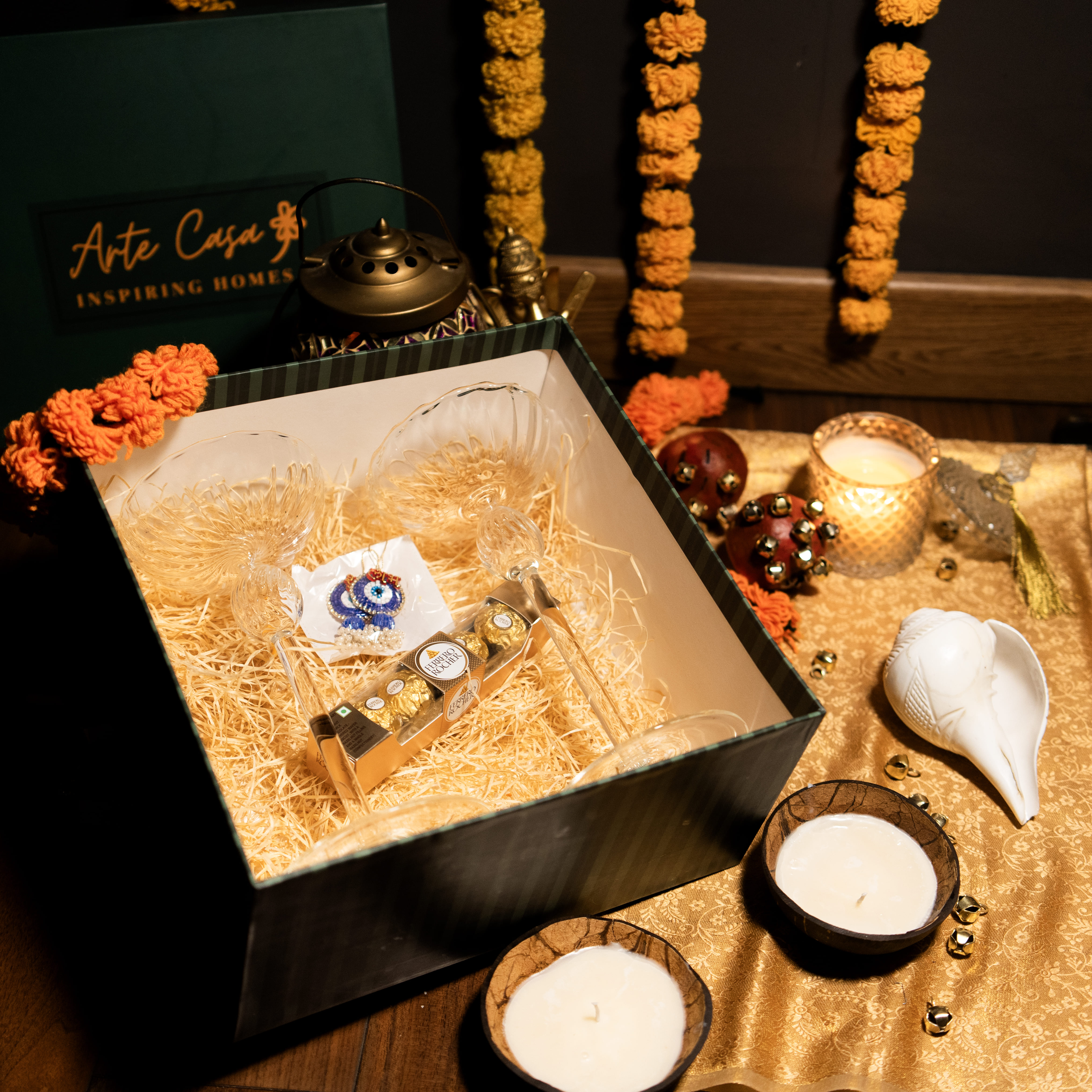 Glass glow delight diwali gift box-  - alternate view