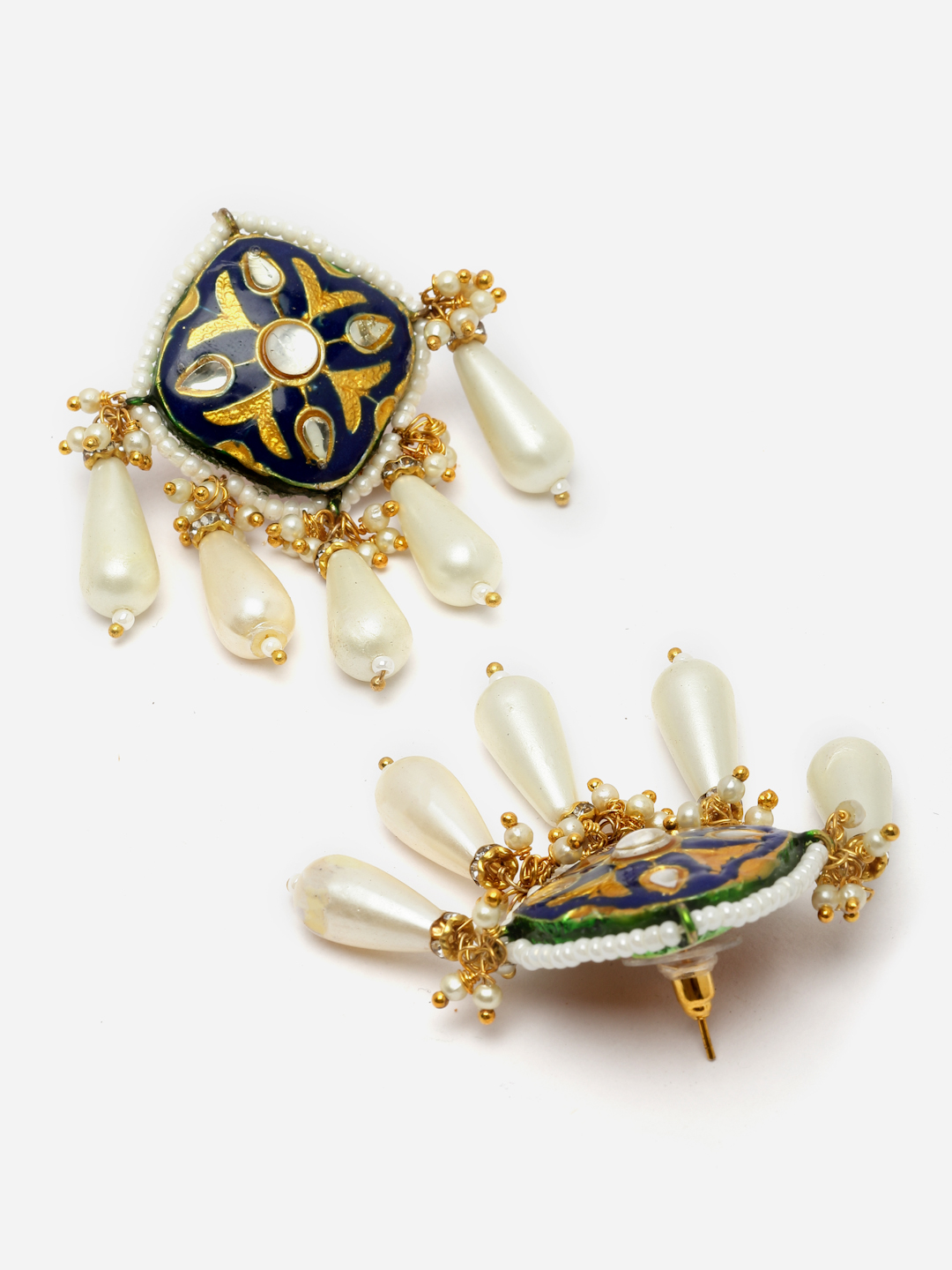 Sapphire Sensation Drop Earrings | Kundan, Pearls, Natural Stones thumbnail 4