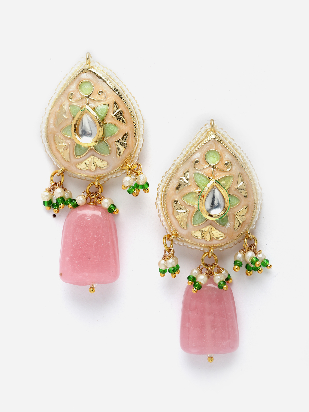 Sand Drop Earrings | Kundan, Pearls, Natural Stones