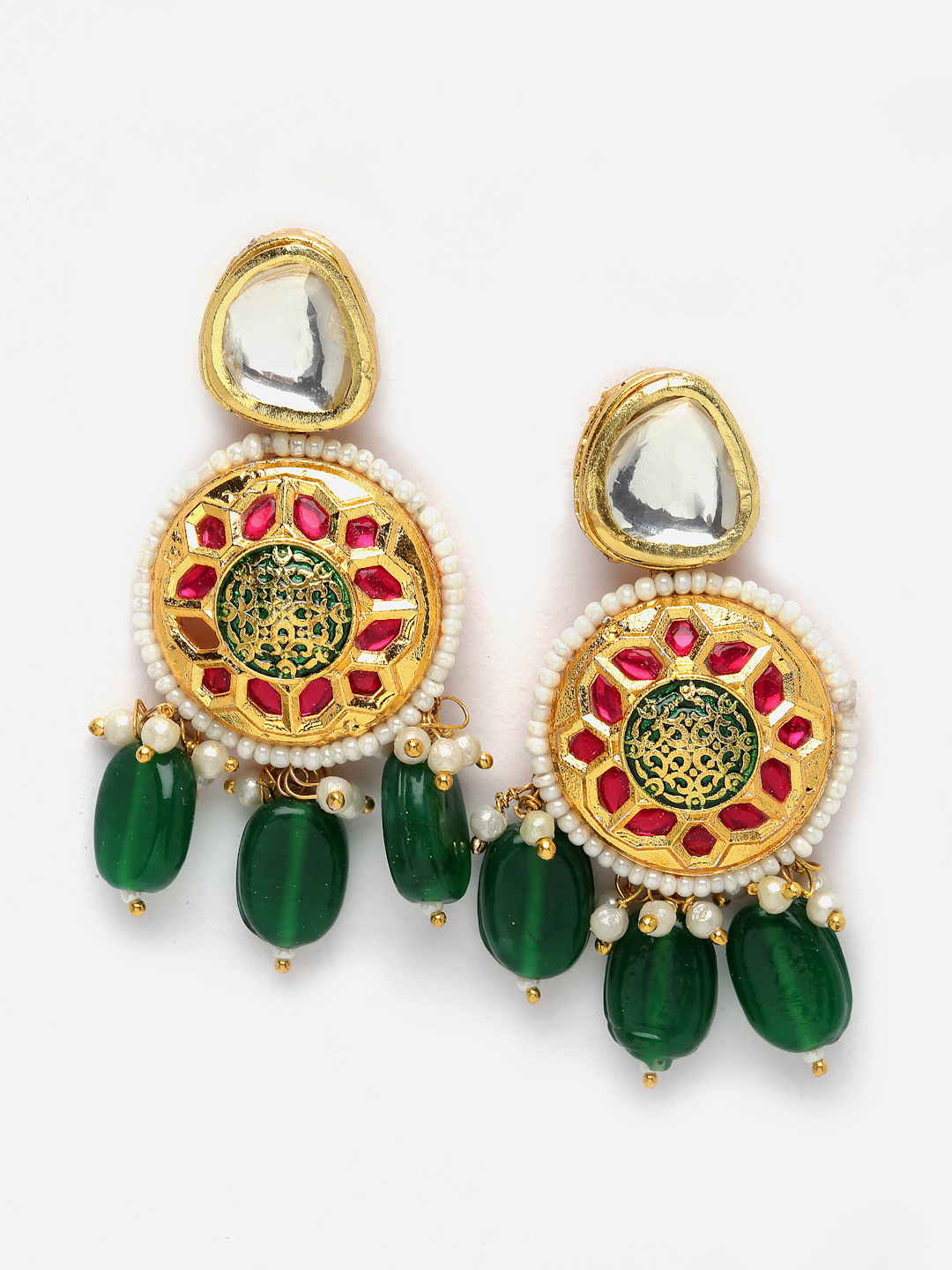 Zindagi Necklace with Earrings Jewellery Set | Kundan, Pearls, Natural Stones thumbnail 4